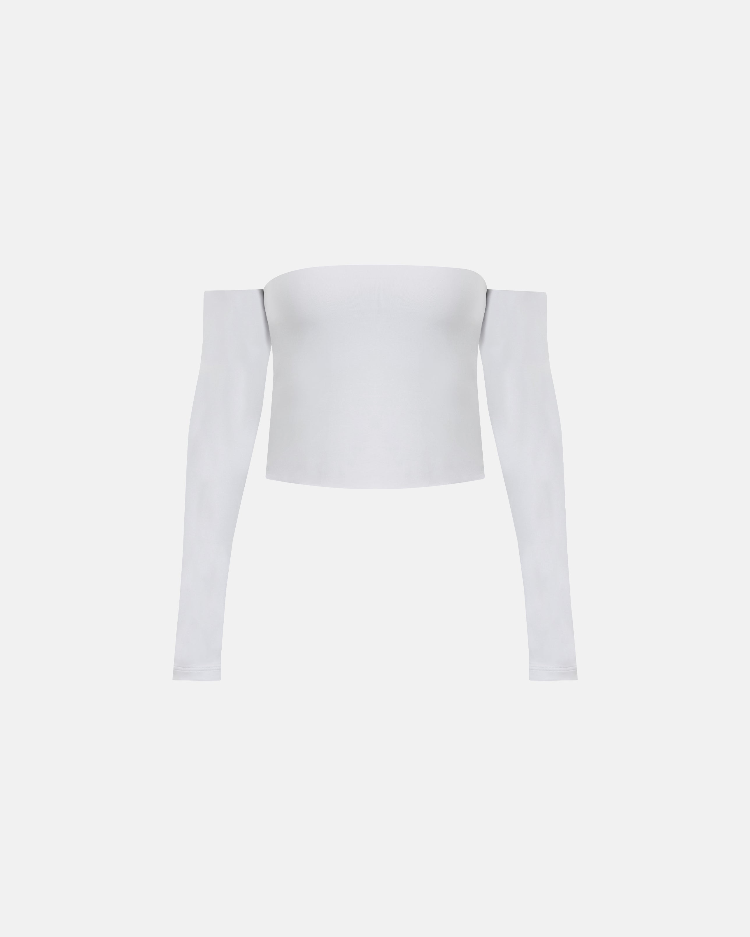 Basics Off Shoulder Long Sleeve Top White