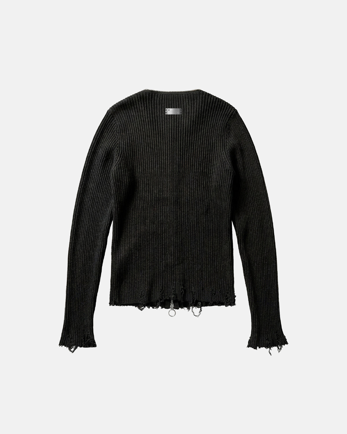 W Basics Undergold Zip Up Slim Fit Cardigan Black