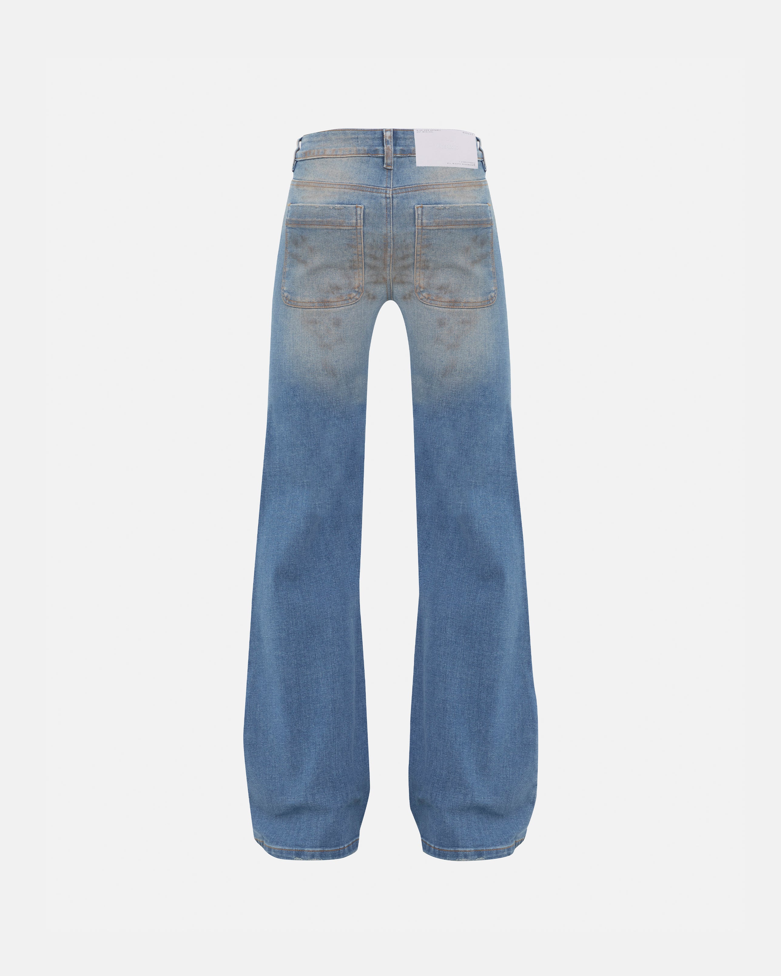 W Stardust Undgld Studio Flare Jeans Mechanic Blue