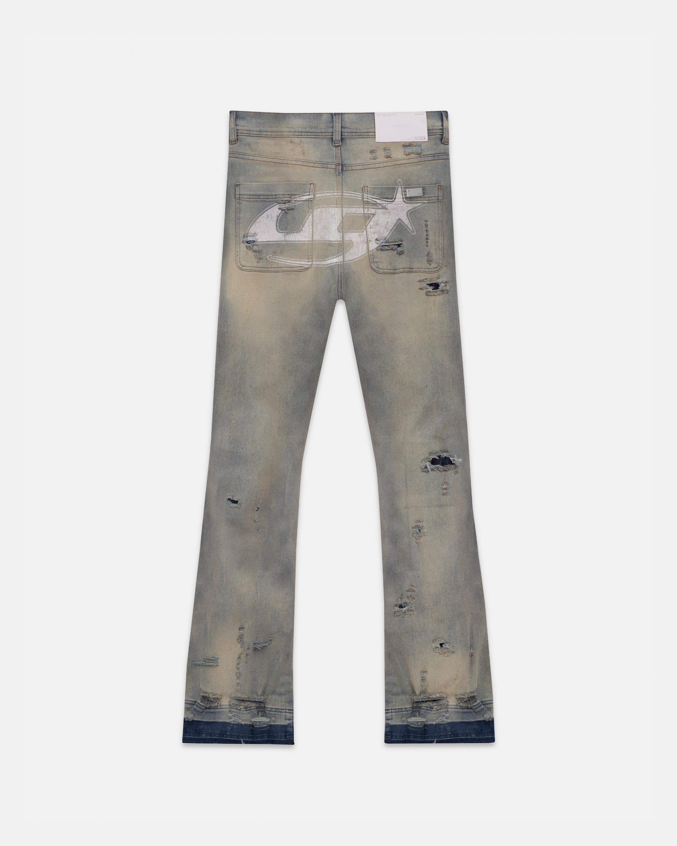 Act 1 UG Star Ripped Flare Jean Light Blue
