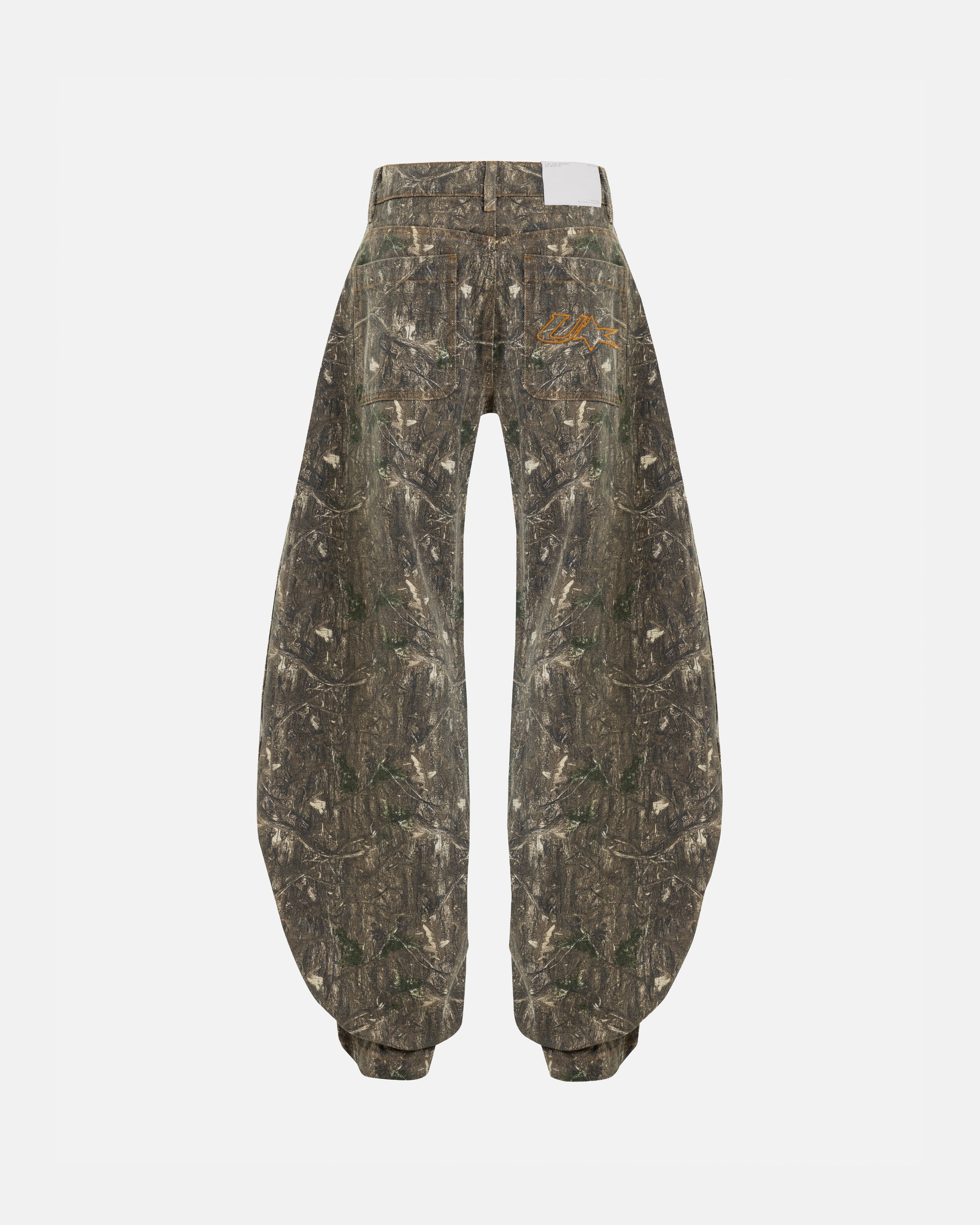 W Echoes UNDRGLD Barrel Jeans Forest Pattern