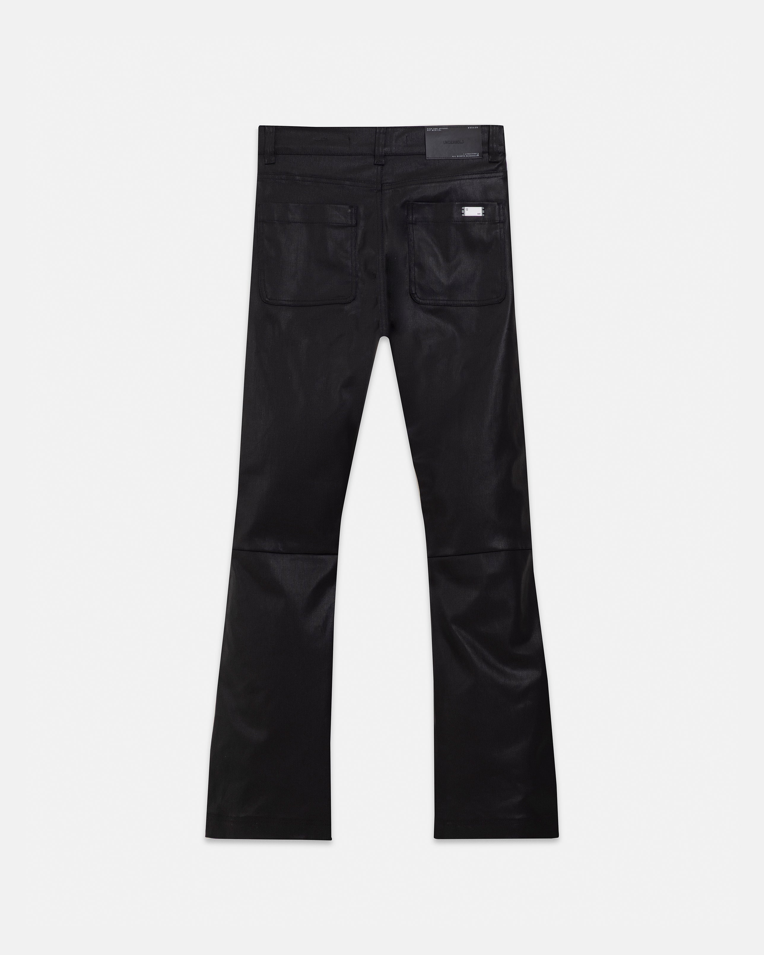 Act 1 Cross Leather Flare Jean Black
