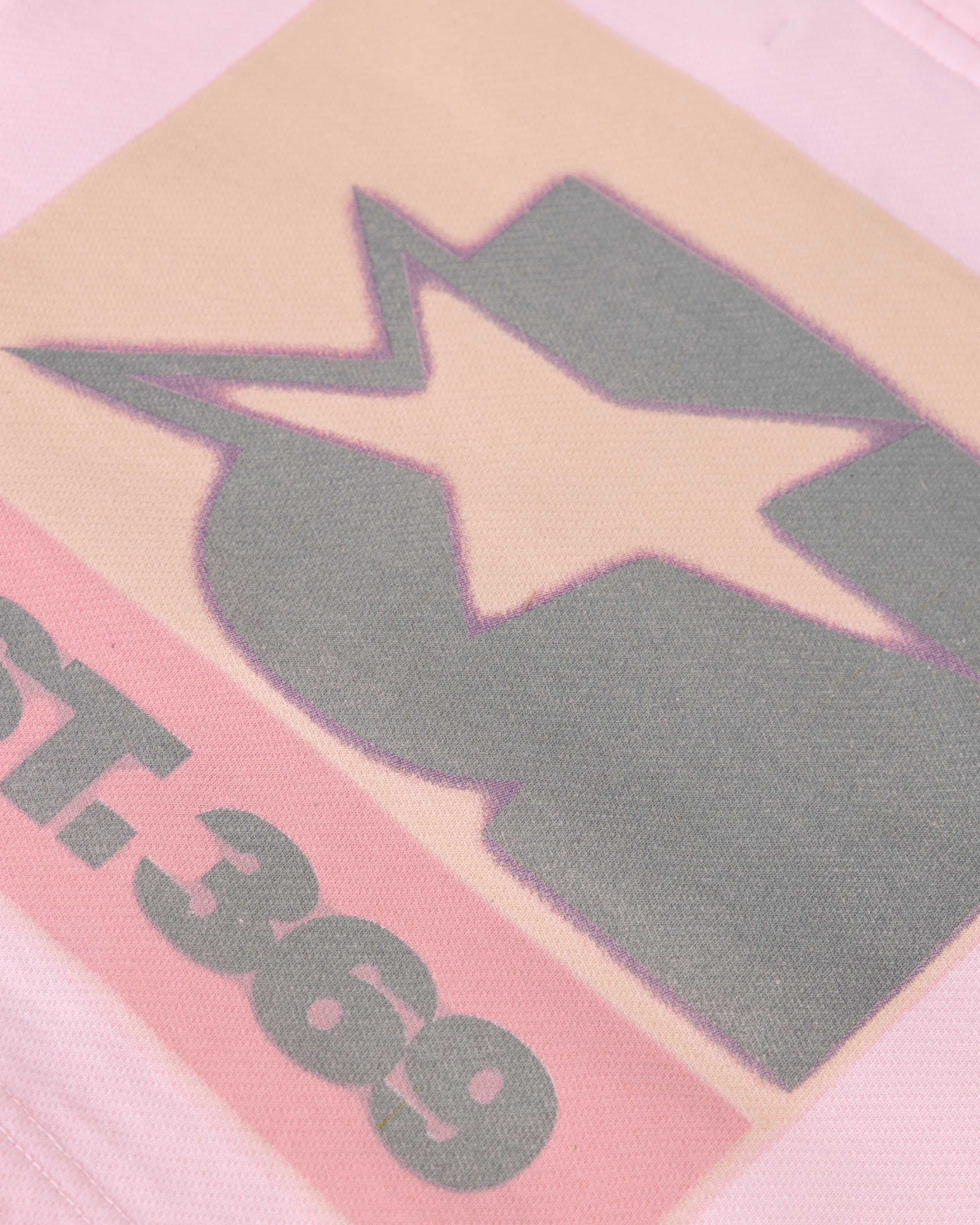 W Stardust Symbol Slim Fit Zip Up Cropped Hoodie Pink