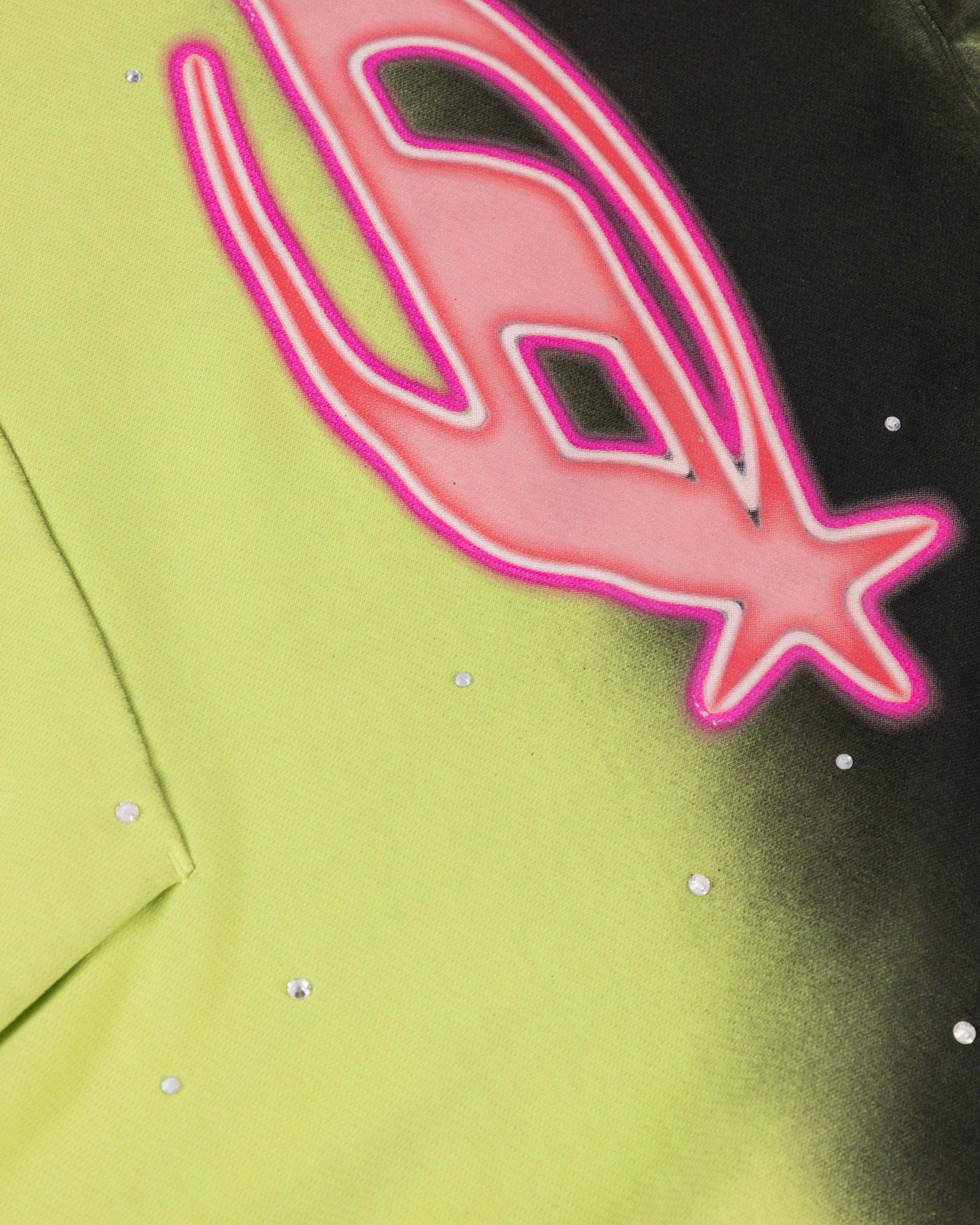 Act 1 Neon Boxy Fit Hoodie Faded Green