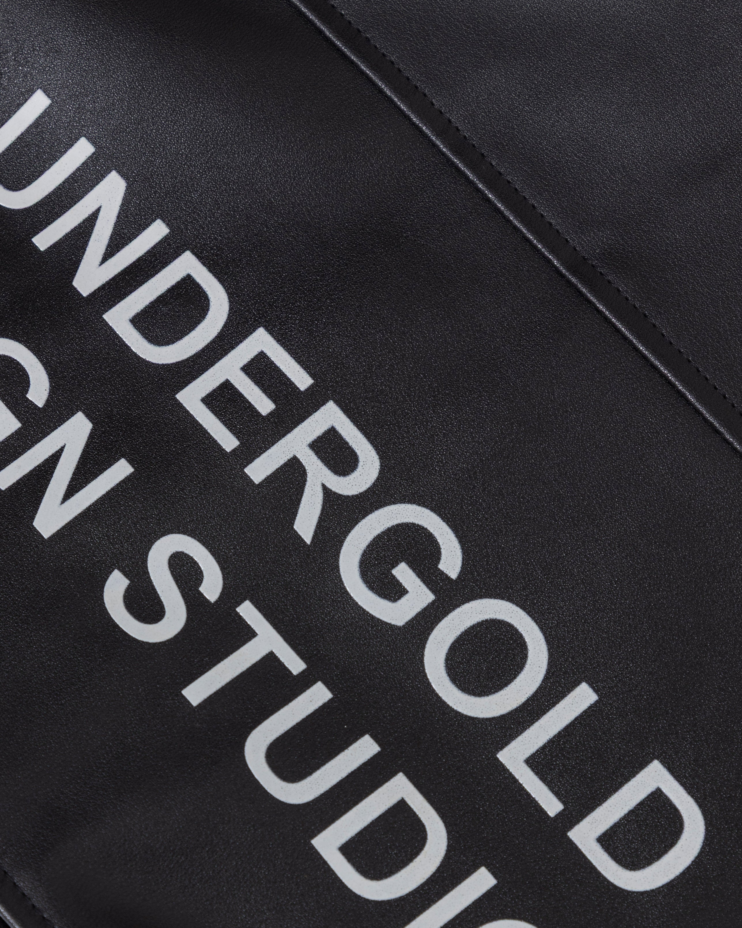 W Basics Undergold Design Studio Cropped Leather Jacket Black