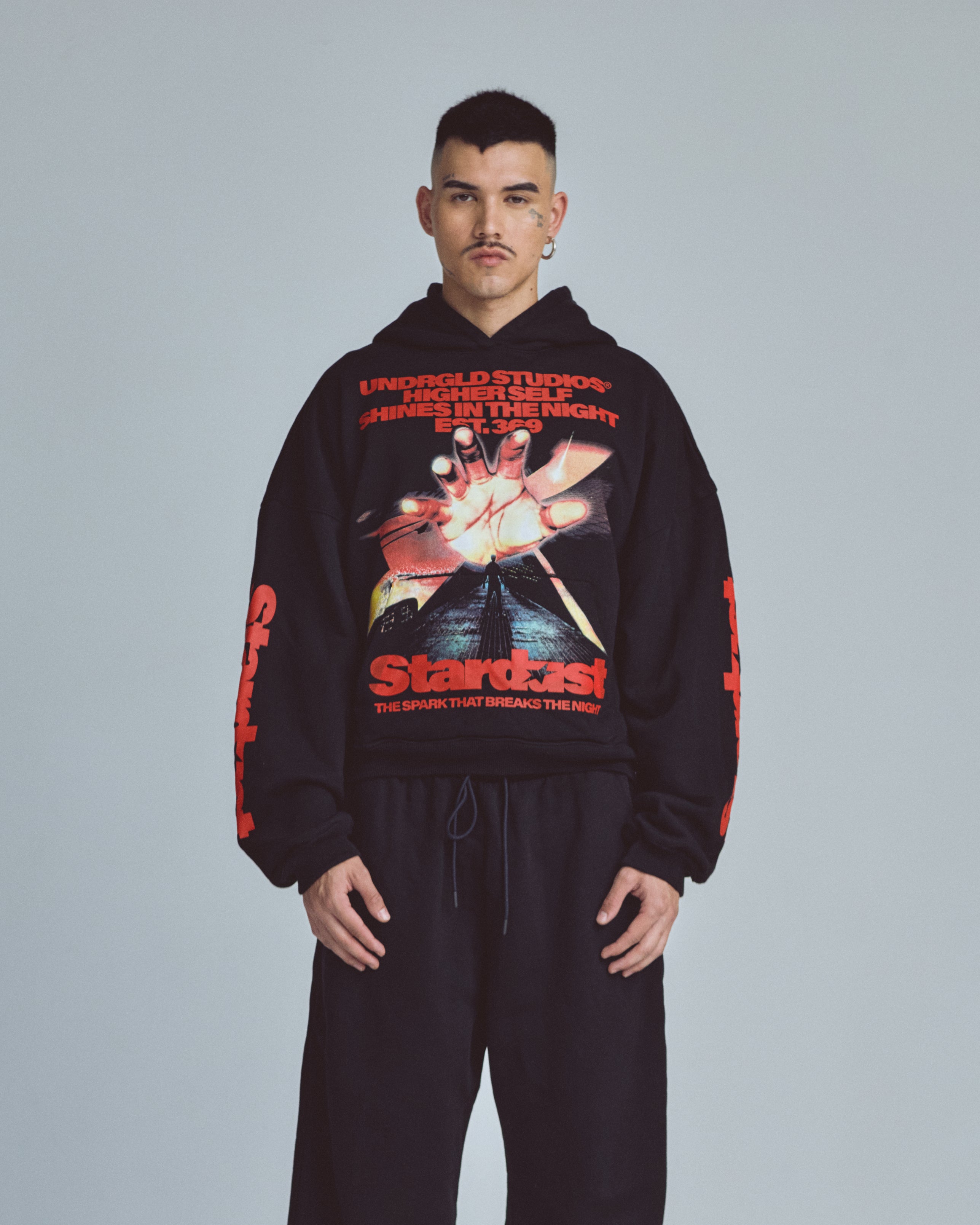 Stardust Rush Boxy Fit Hoodie Black