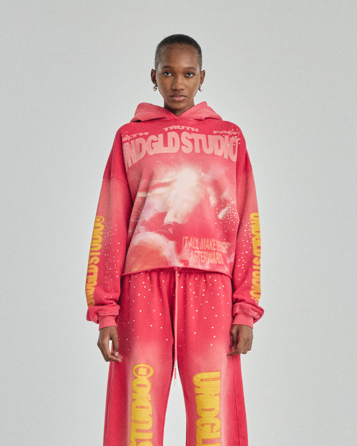 W Pilgrimage Witness Boxy Fit Hoodie Rose Fire