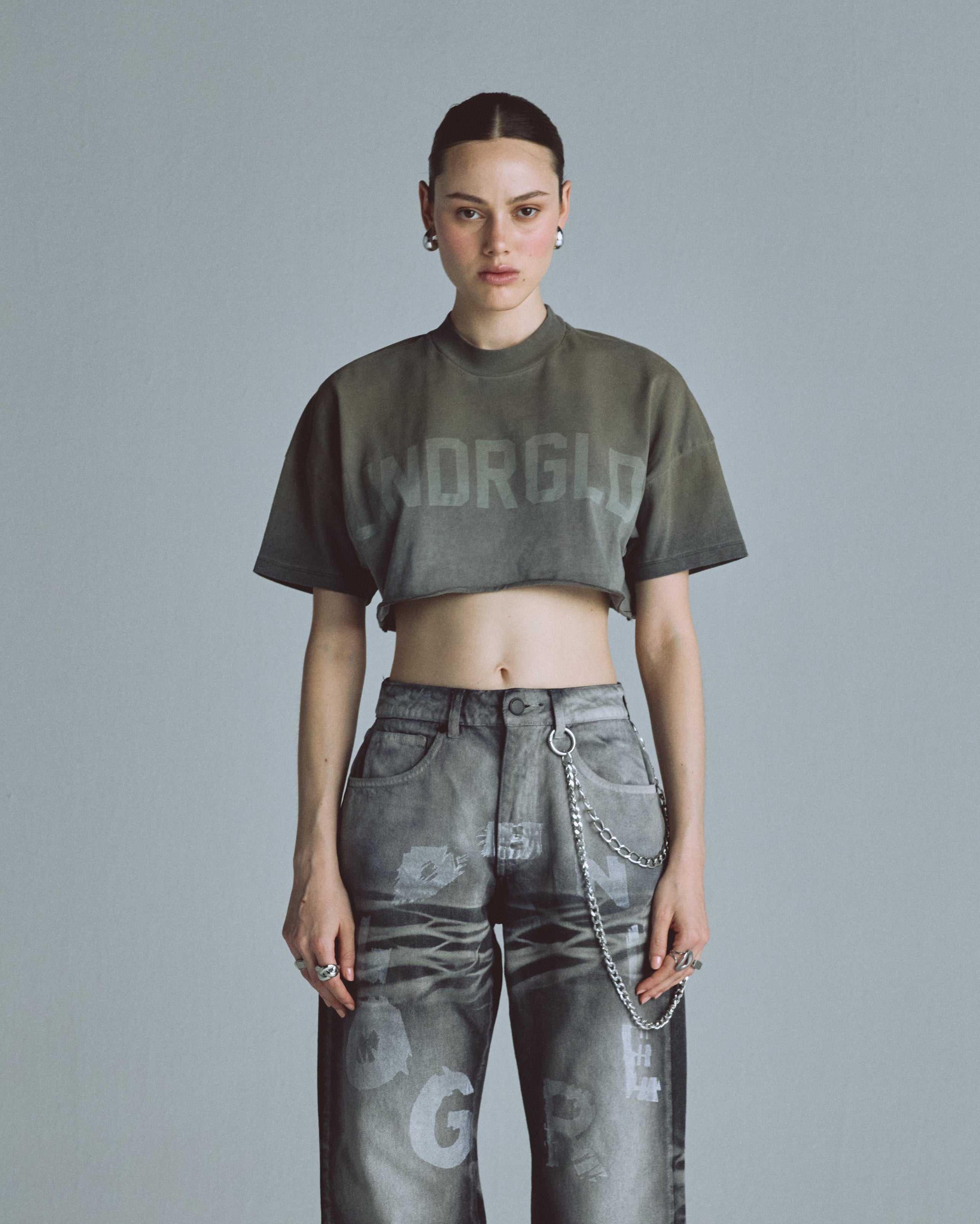 Echoes UNDRGLD Crop Top Faded Olive