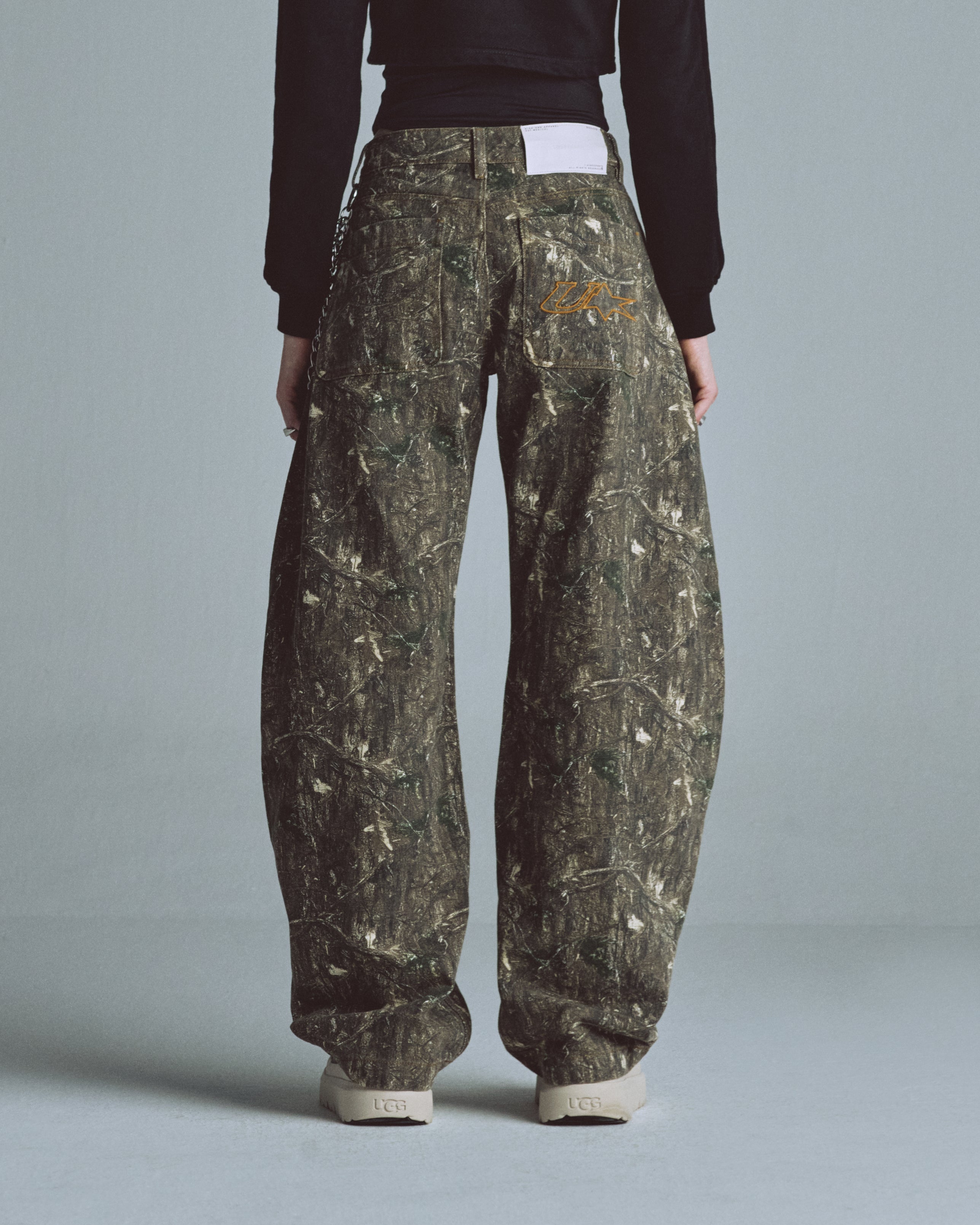 W Echoes UNDRGLD Barrel Jeans Forest Pattern