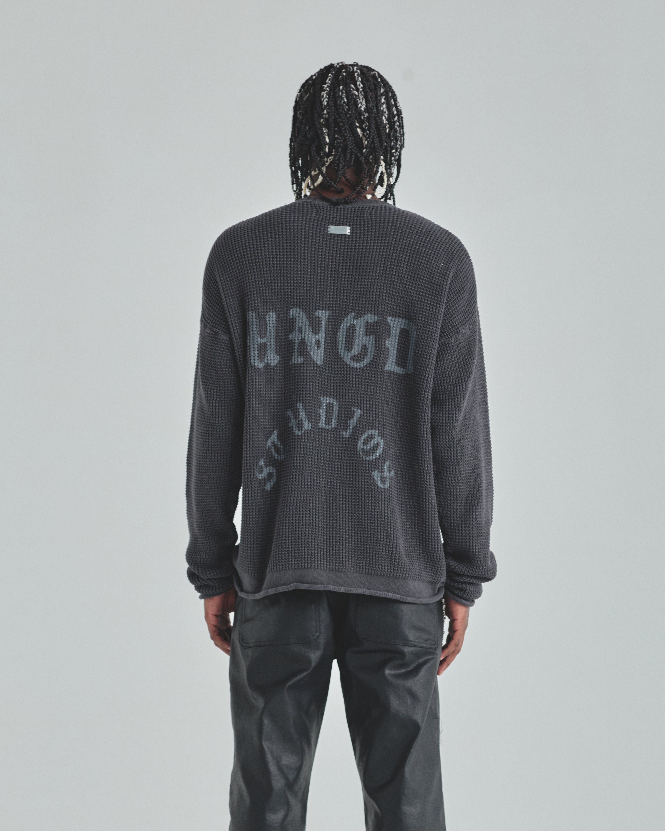 Act 1 Cross Slim Fit Knitted Crewneck Vintage Gray