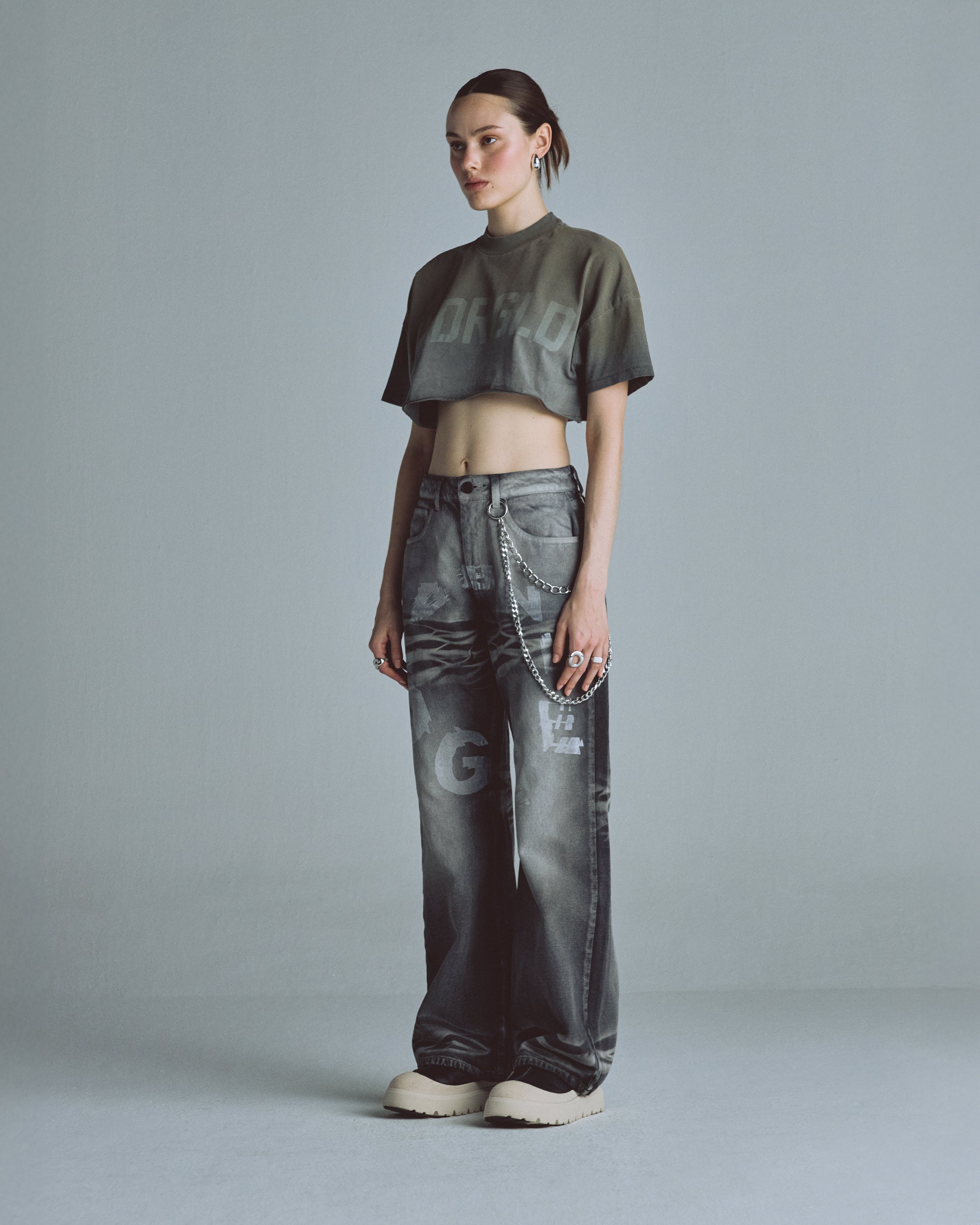 Echoes UNDRGLD Crop Top Faded Olive