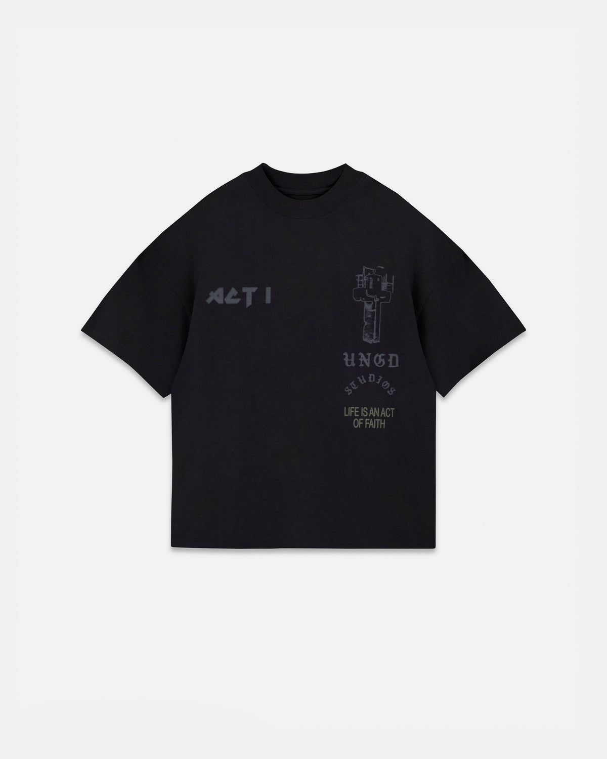 Act 1 Essence Boxy Fit Tshirt Vintage Black