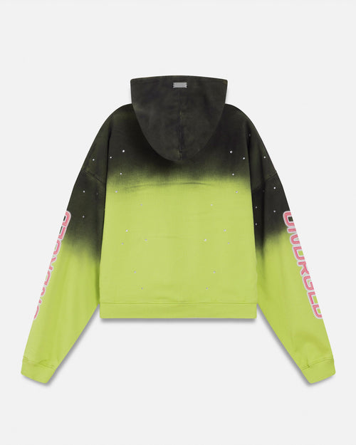 Act 1 Neon Boxy Fit Hoodie Faded Green