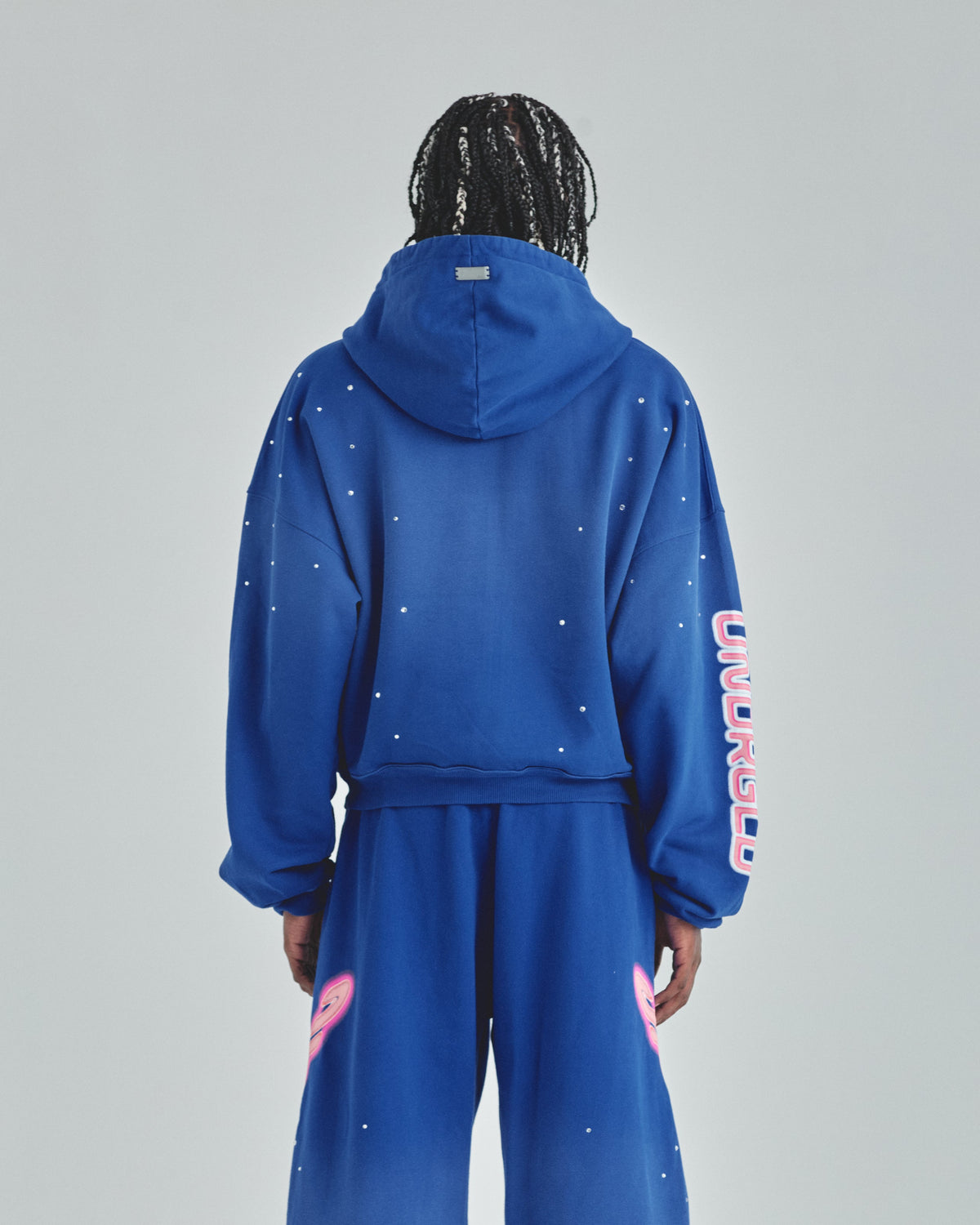 Act 1 Neon Zip Up Boxy Fit Hoodie Electric Blue