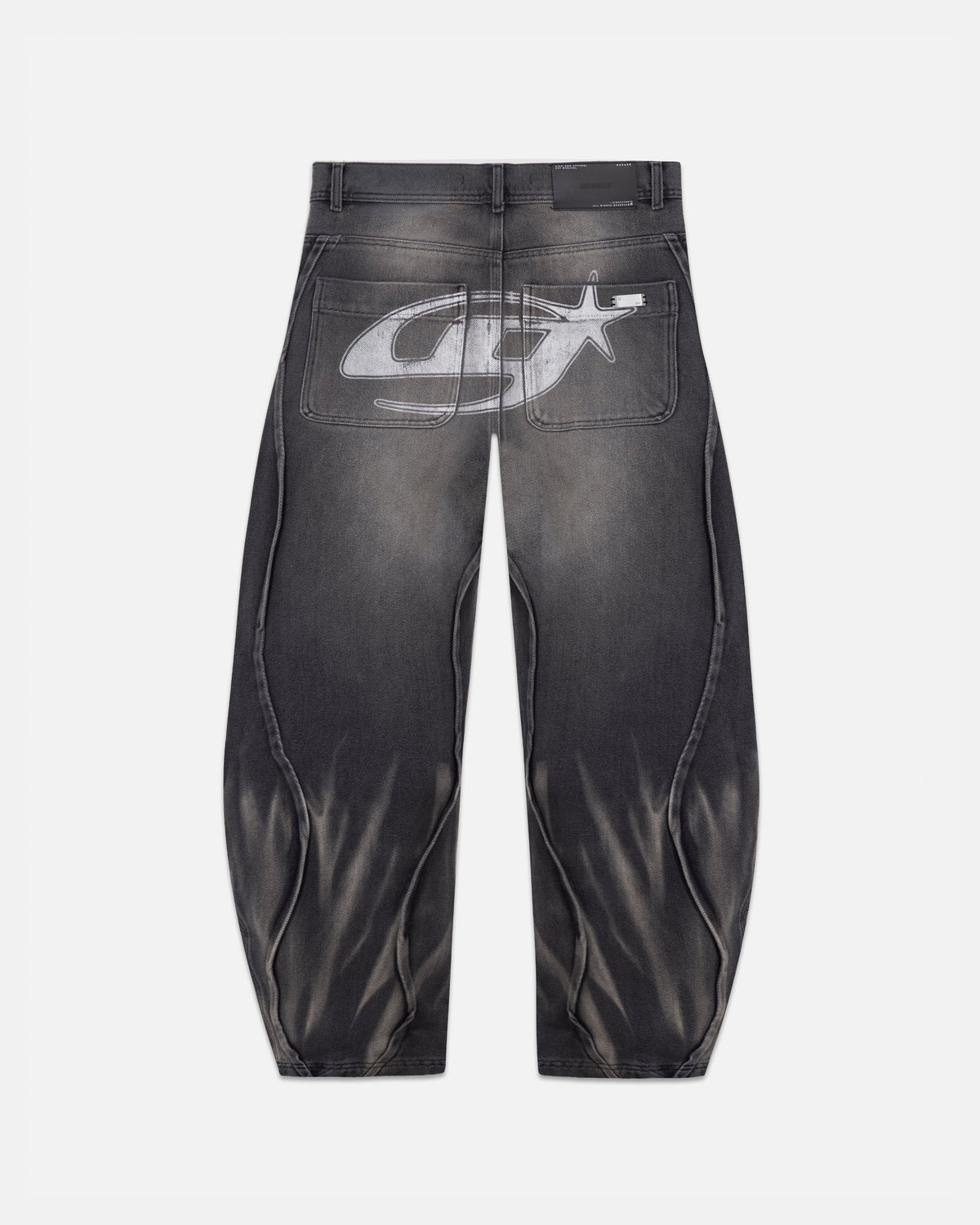 Act 1 UG Star Barrel Vein Jean Washed Black