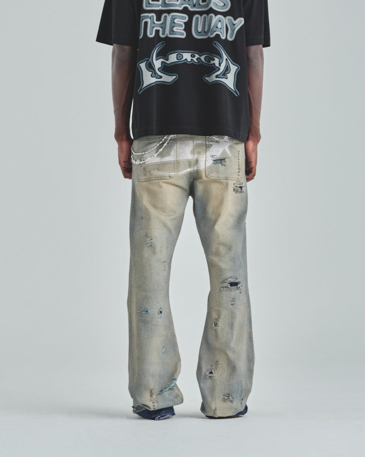 Act 1 UG Star Ripped Flare Jean Light Blue