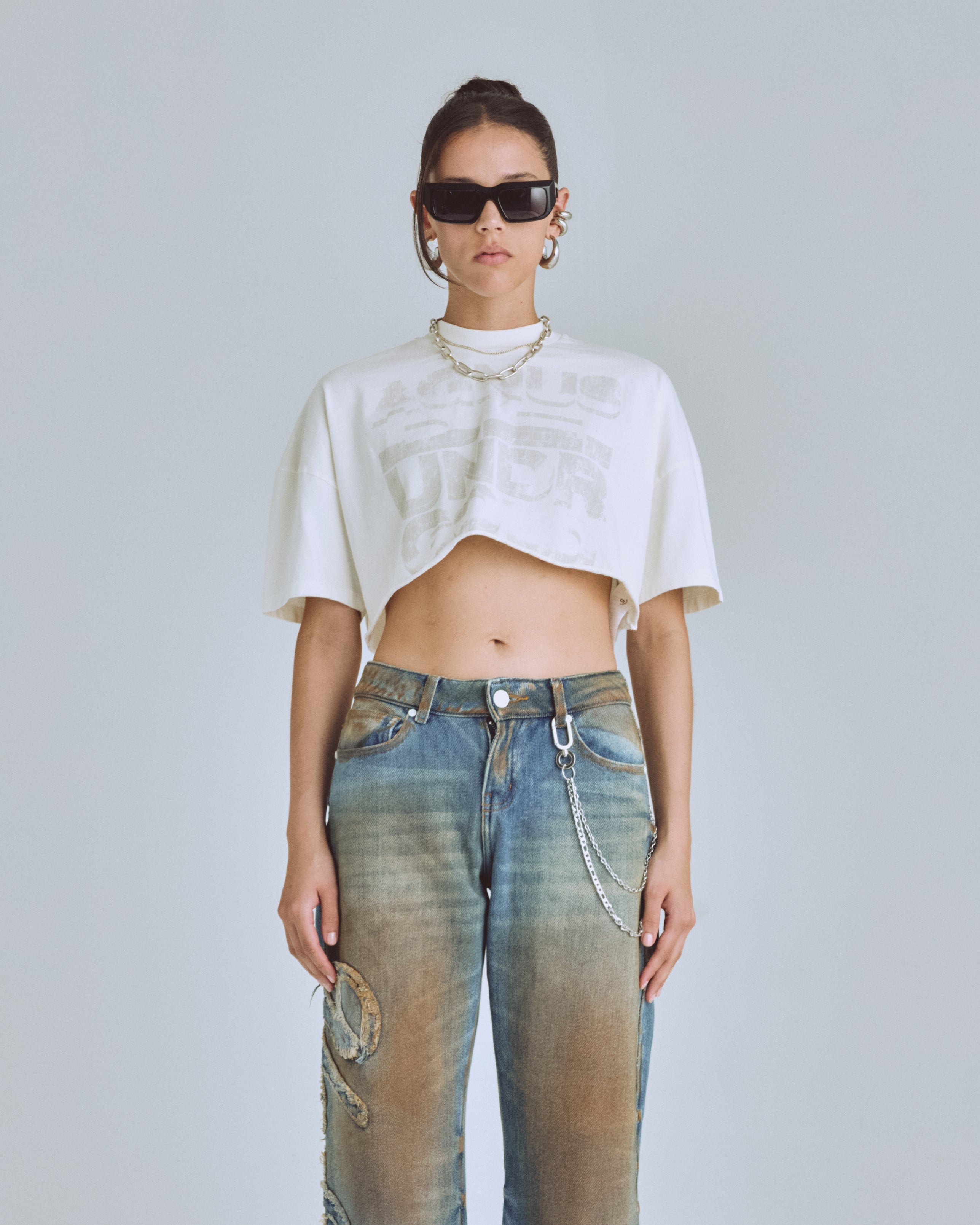 Agnus Dei Chrome Crop Top White