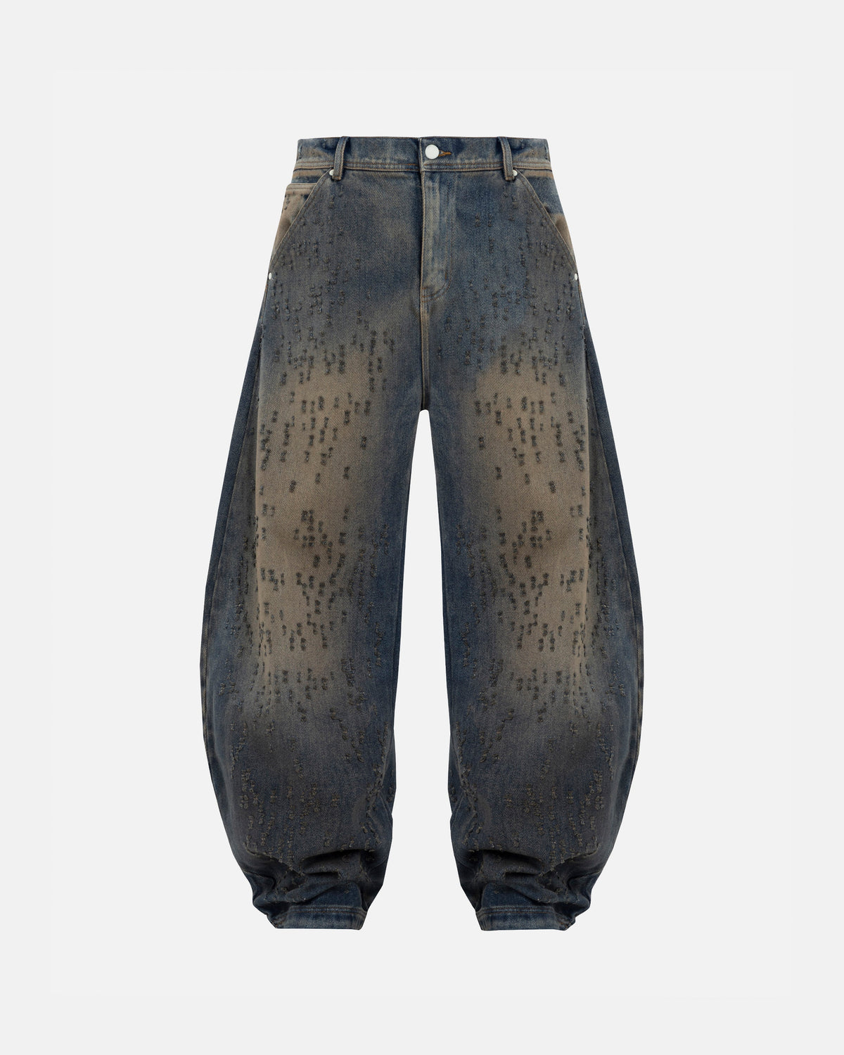 Agnus Dei U Ripped Barrel Jean Dirty Blue