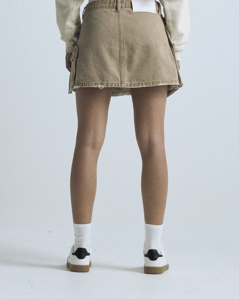 Basics Cargo Skirt Washed Camel