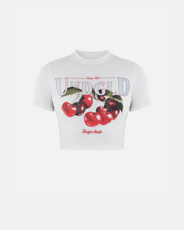 Basics Cherries Baby Tee White