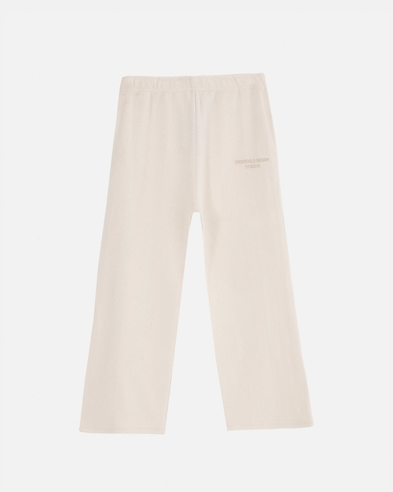 Basics Herringbone Knit Straightpants Cream