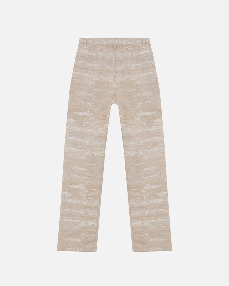 Basics Jacquard Trousers Taupe