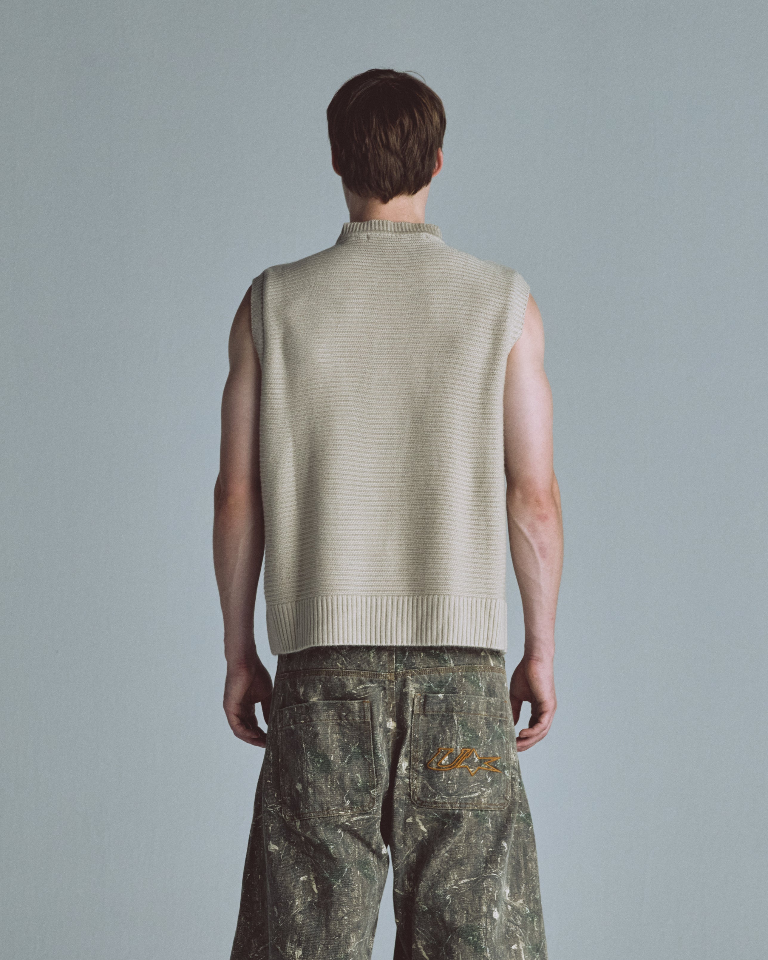Basics Knitted Vest Cream