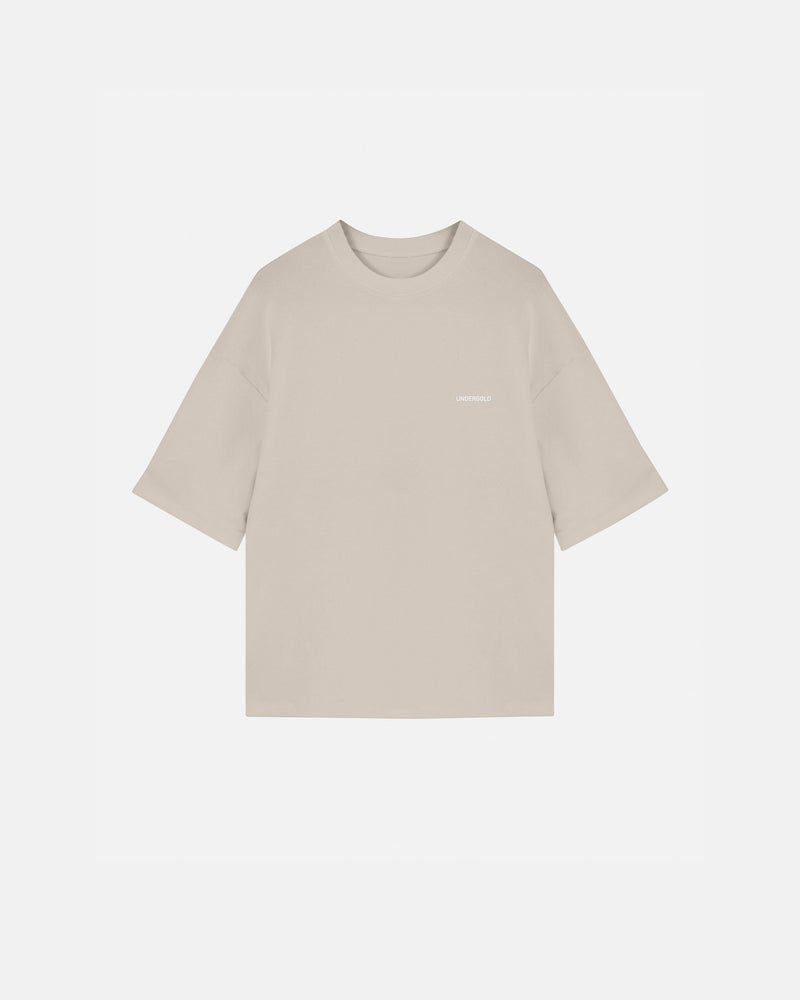 Basics Logo Ribbed Boxy Tshirt Bone