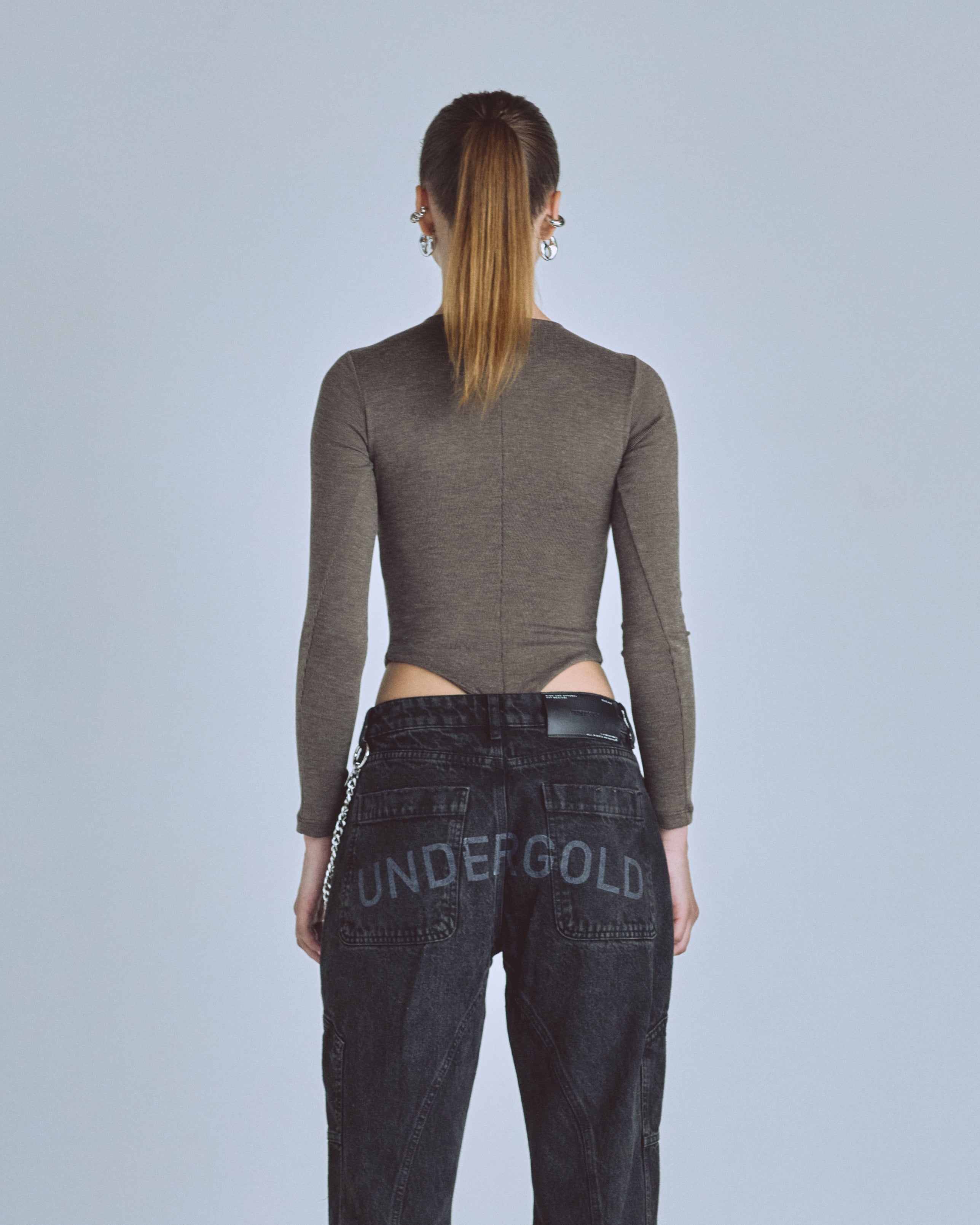 Basics Oval Braided Bodysuit Brown