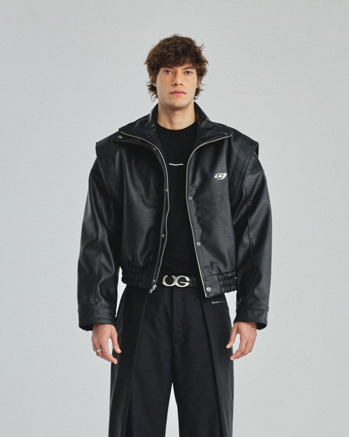 Basics Panelled Bomber Jacket Black