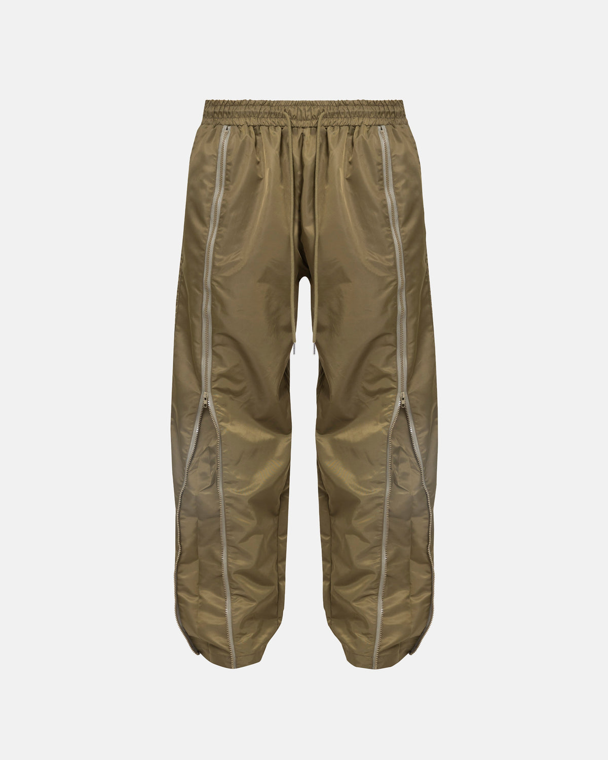 Basics Panelled Zip Up Cargo Pants Green