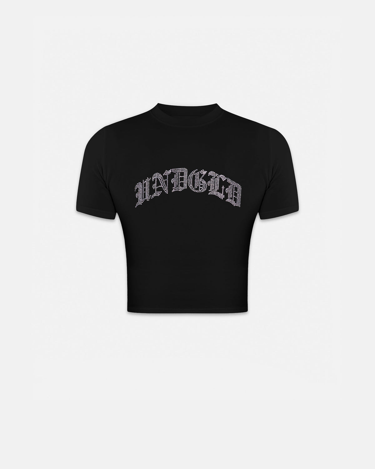 Basics Rhinestone UNDGLD Long Baby Tee Black