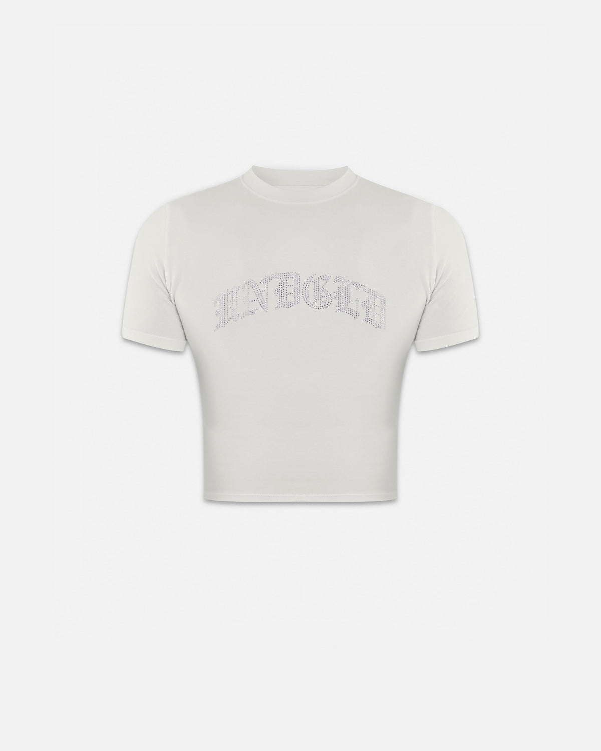 Basics Rhinestone UNDGLD Long Baby Tee White