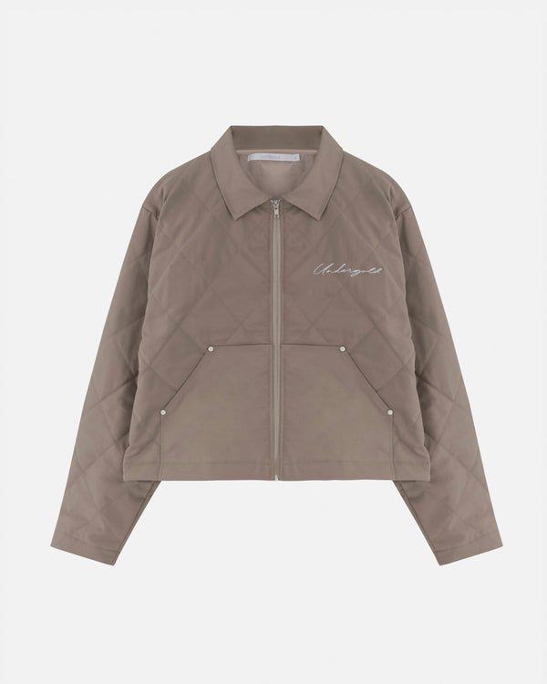 Basics Rhombus Zip-Up Jacket Cream