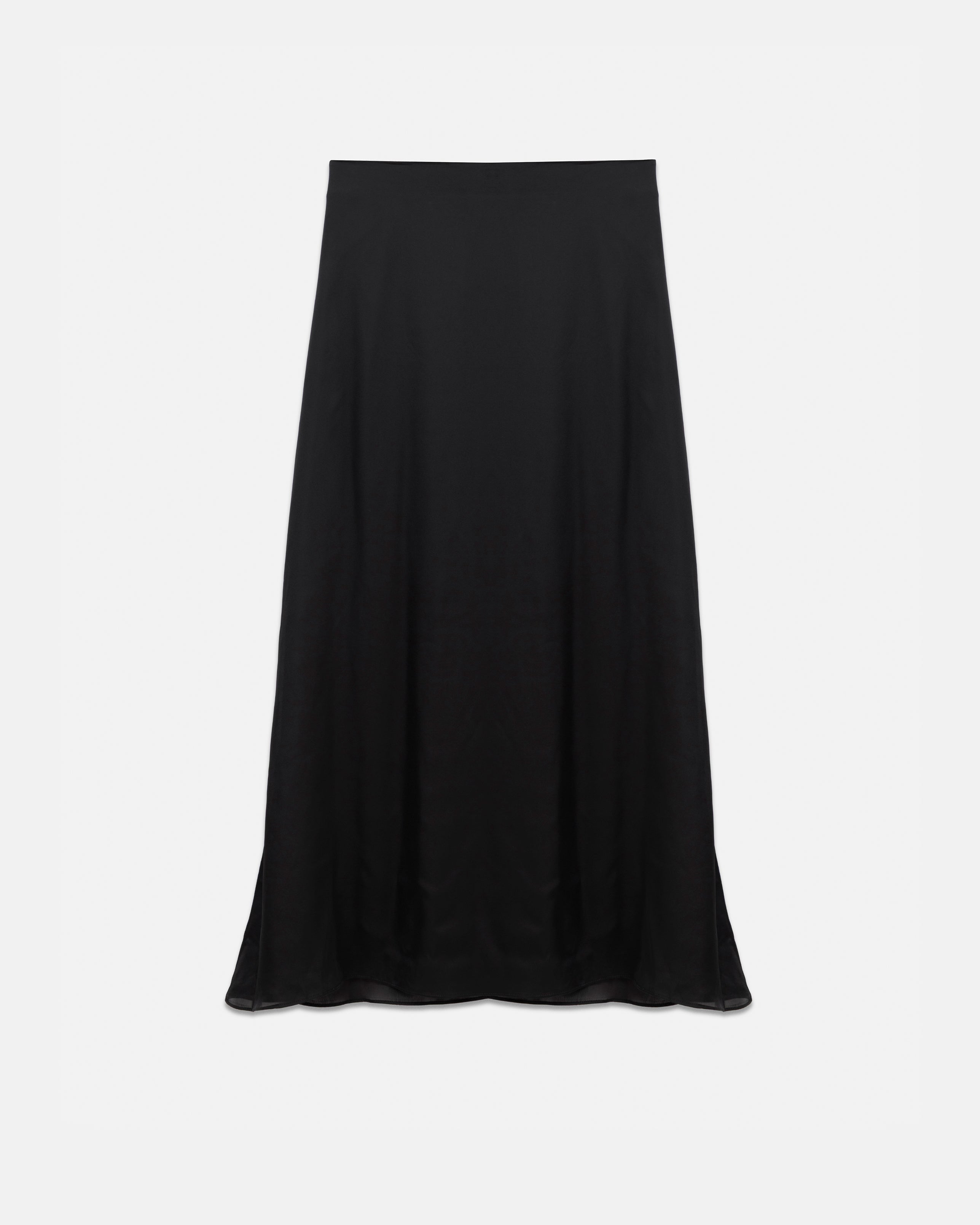 Basics Silk Long Skirt Black