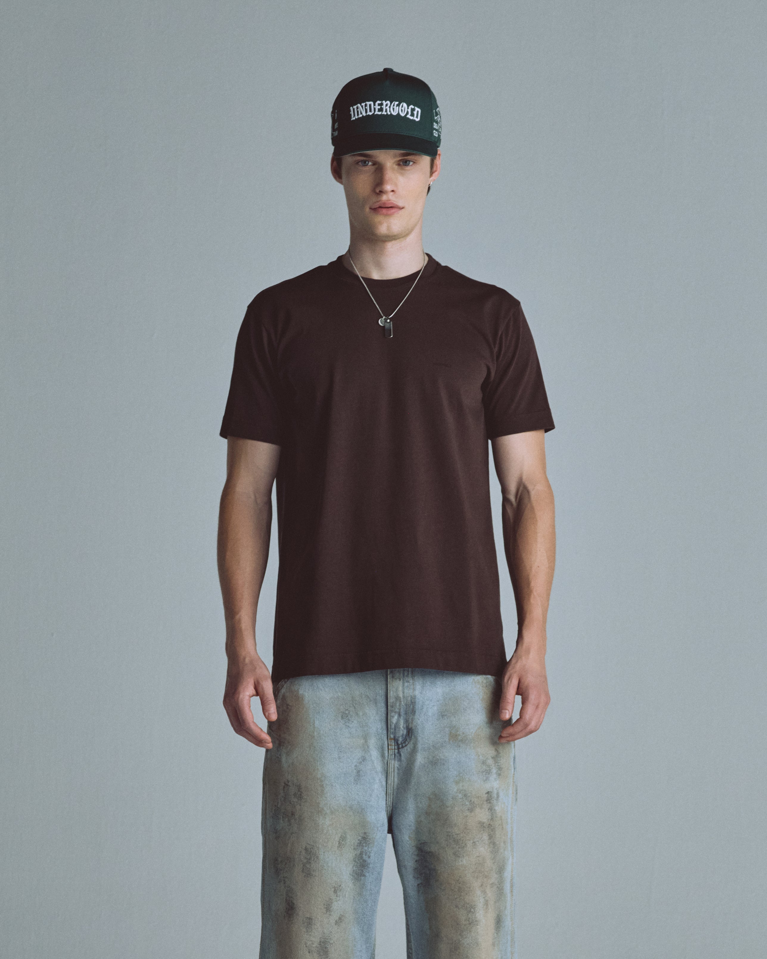 Basics Tiny Logo Regular Fit Tshirt Brown