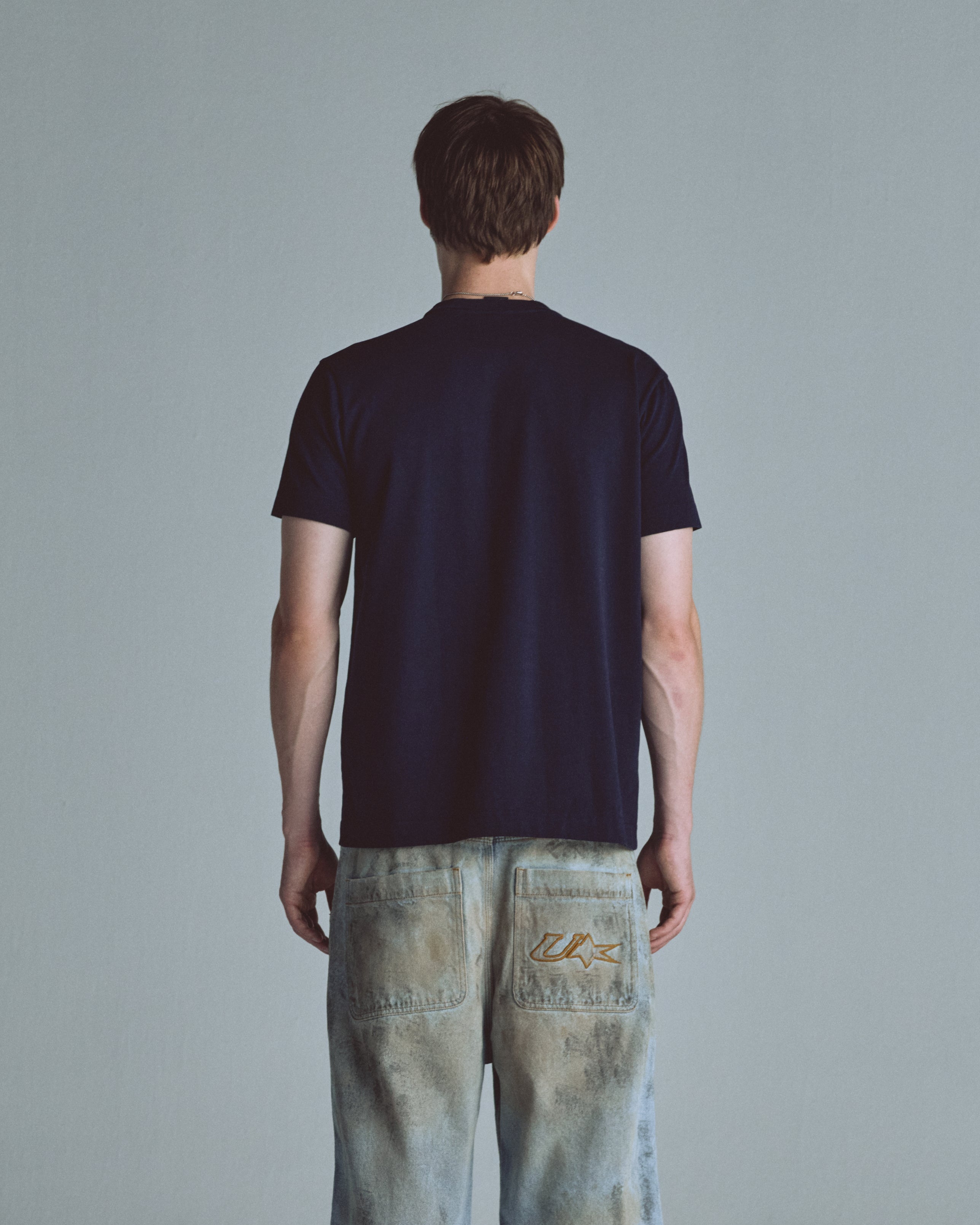 Basics Tiny Logo Regular Fit Tshirt Navy Blue