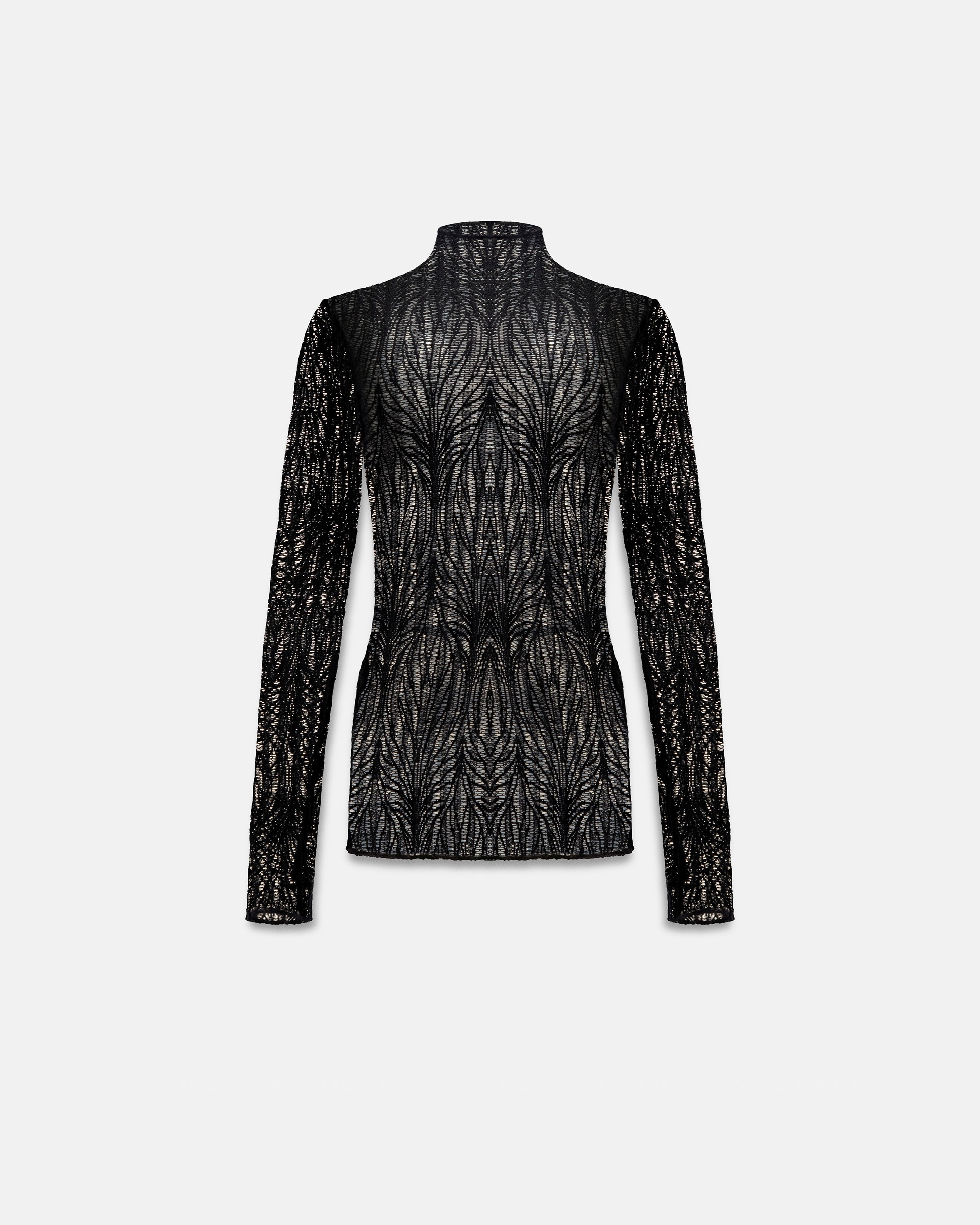 Basics Turtle Neck Top Transparent Black