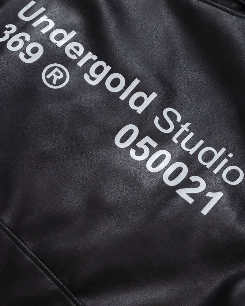 Basics Undergold Studio Leather Boxy Fit Jacket Black