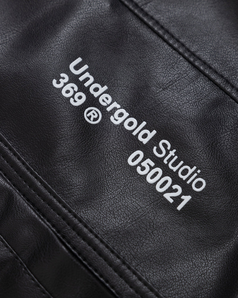 Basics Undergold Studio Leather Boxy Fit Jacket Black