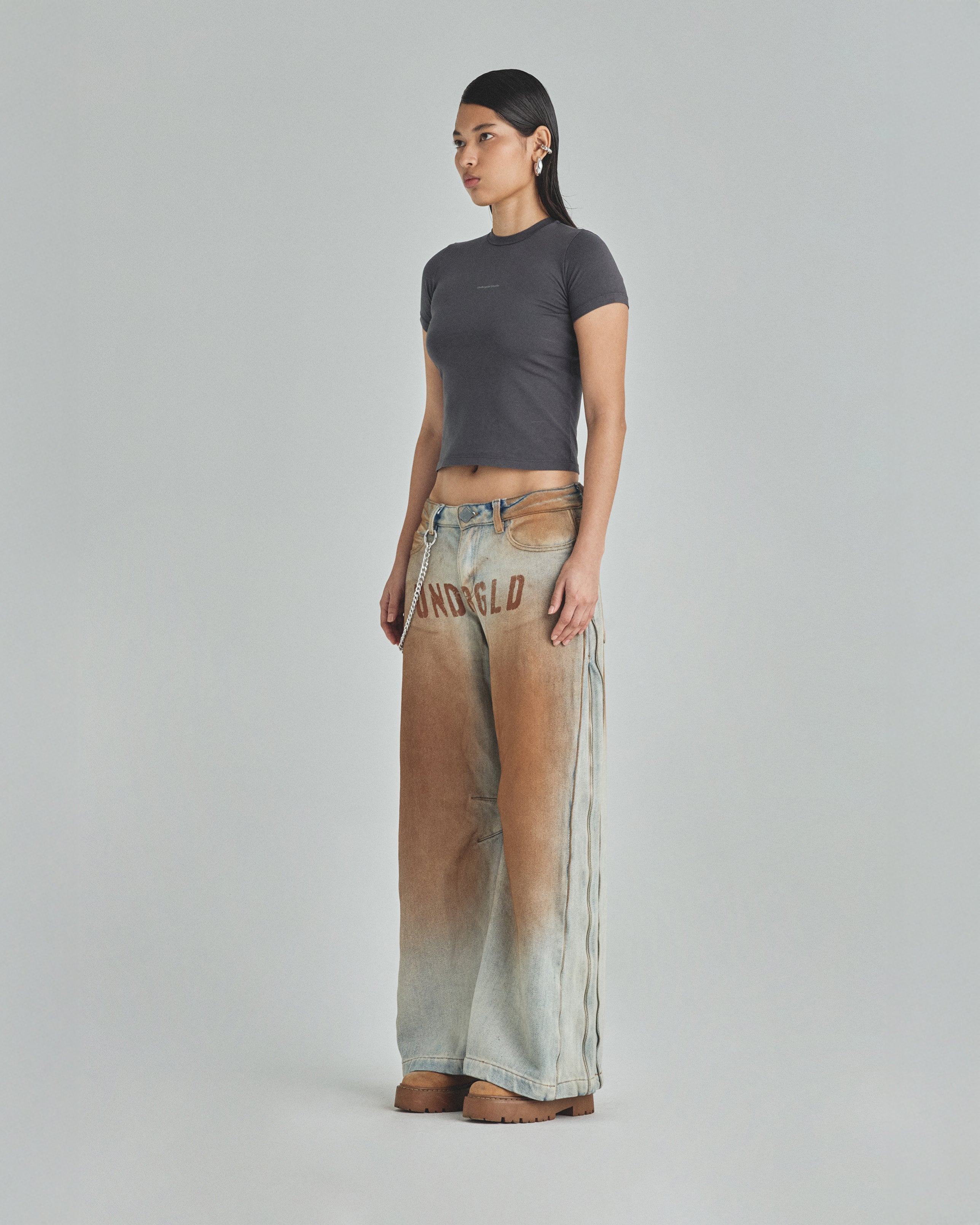 Basics Undergold Studio Long Baby Tee Vintage Gray