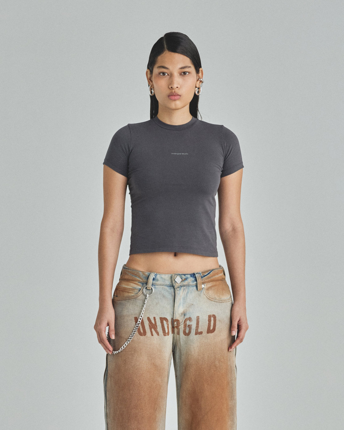 Basics Undergold Studio Long Baby Tee Vintage Gray