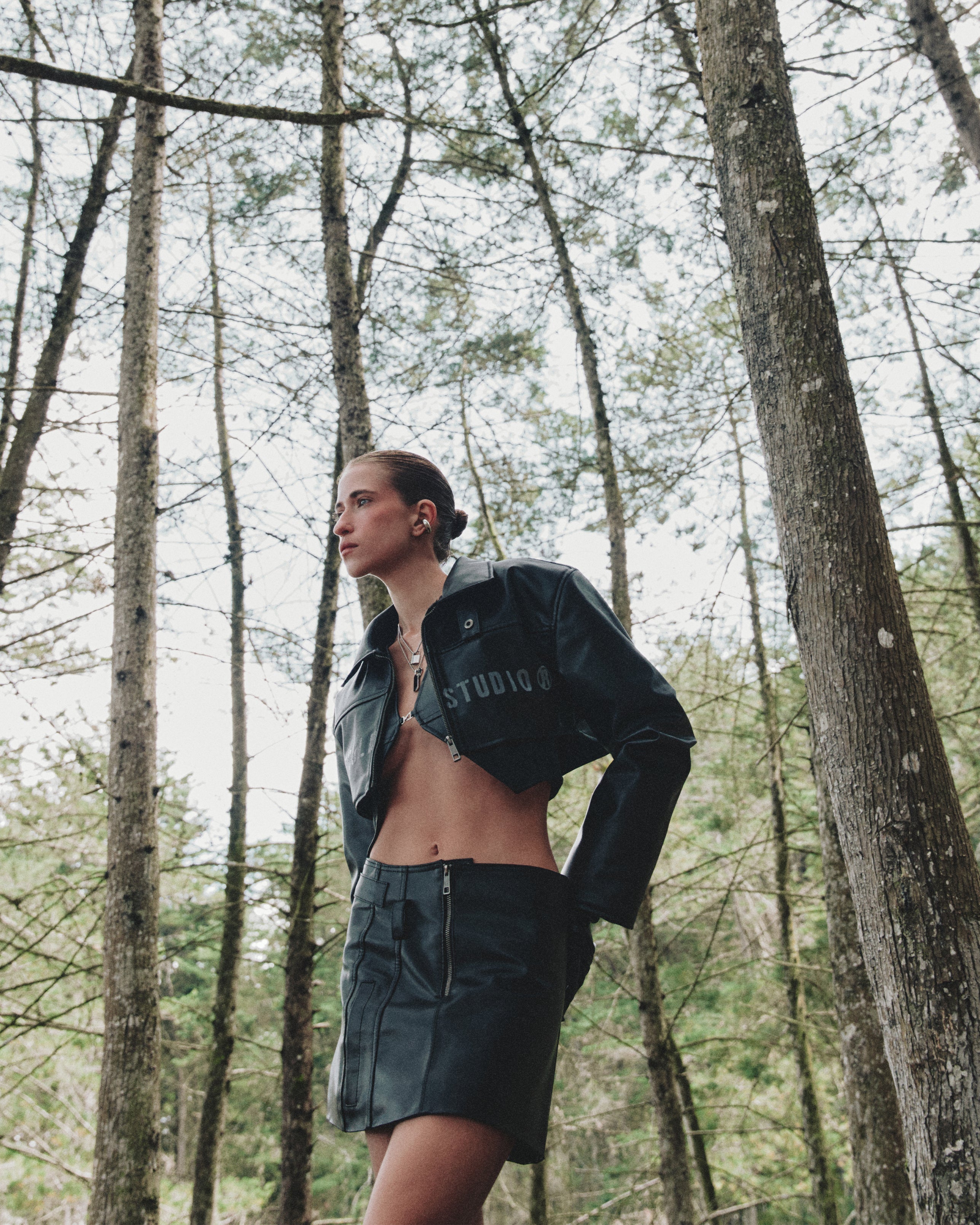 Basics Undergold Studio Pleather Mini Skirt Black