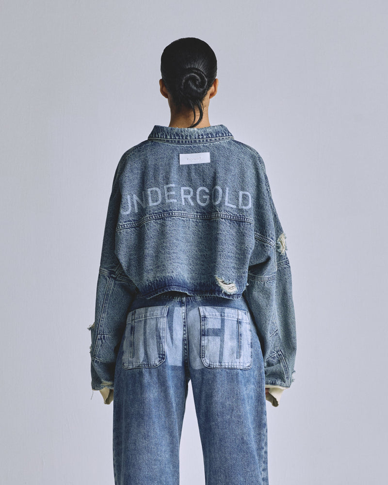 Basics UNDGLD Cropped Jacket Washed Blue