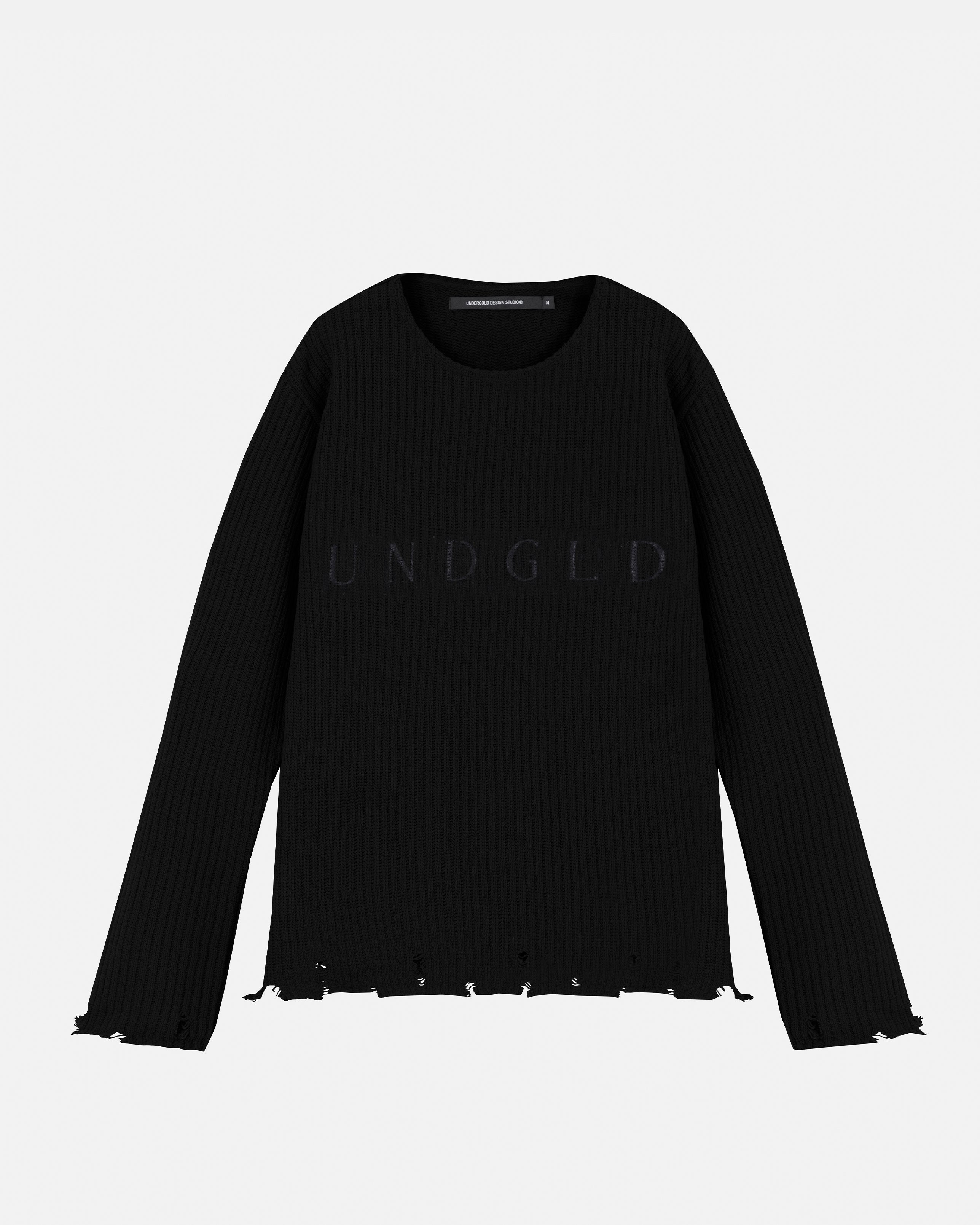 Basics UNDGLD Destroyed Knit Sweater Black
