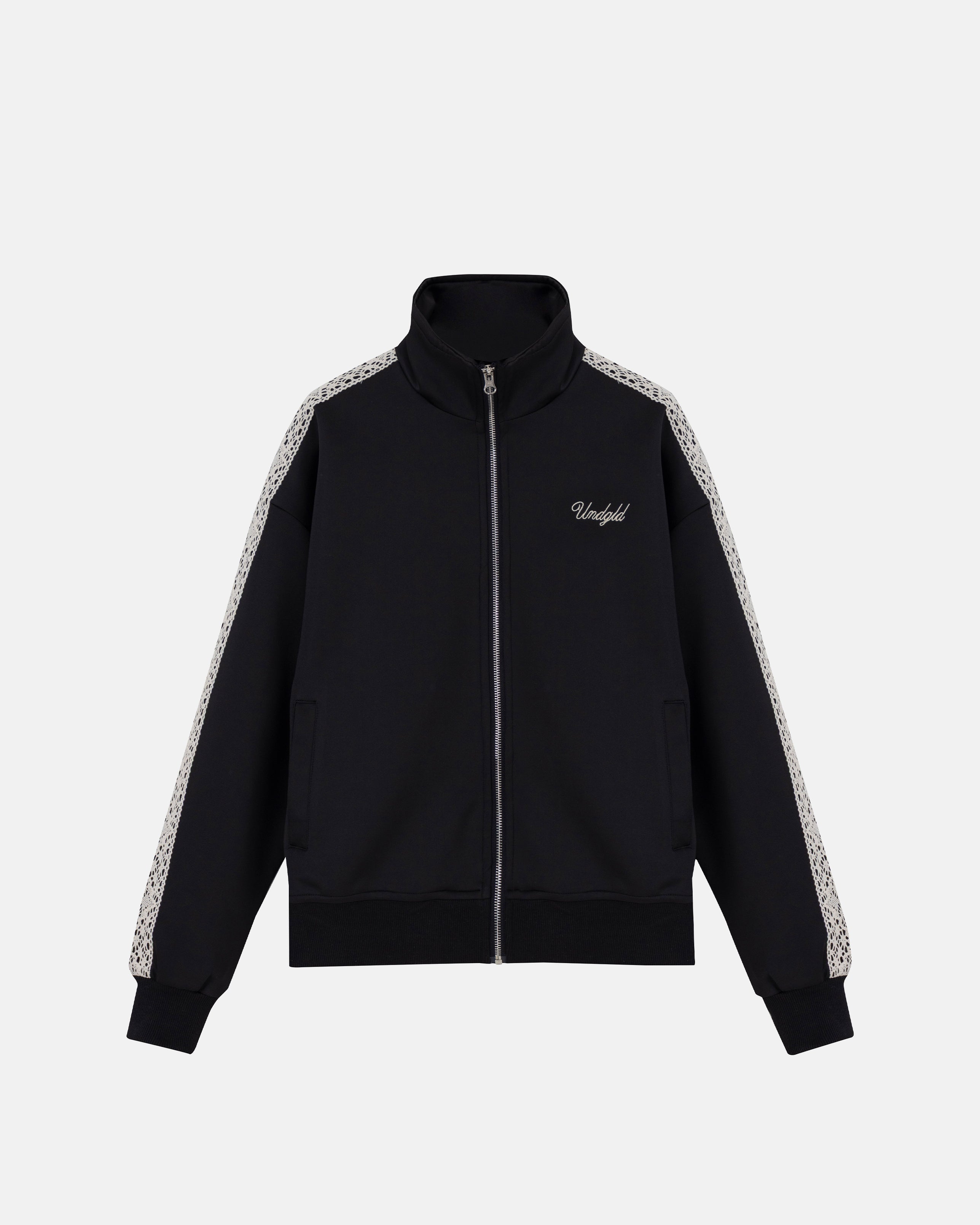 Basics Undgld Lace-panel Track Jacket Black