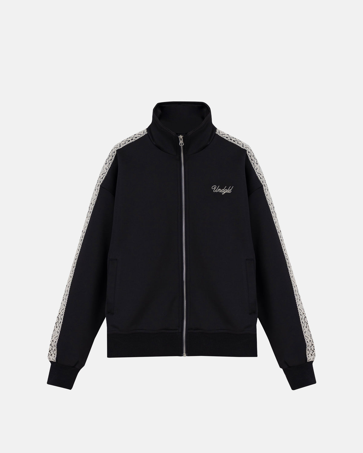 Basics Undgld Lace-panel Track Jacket Black