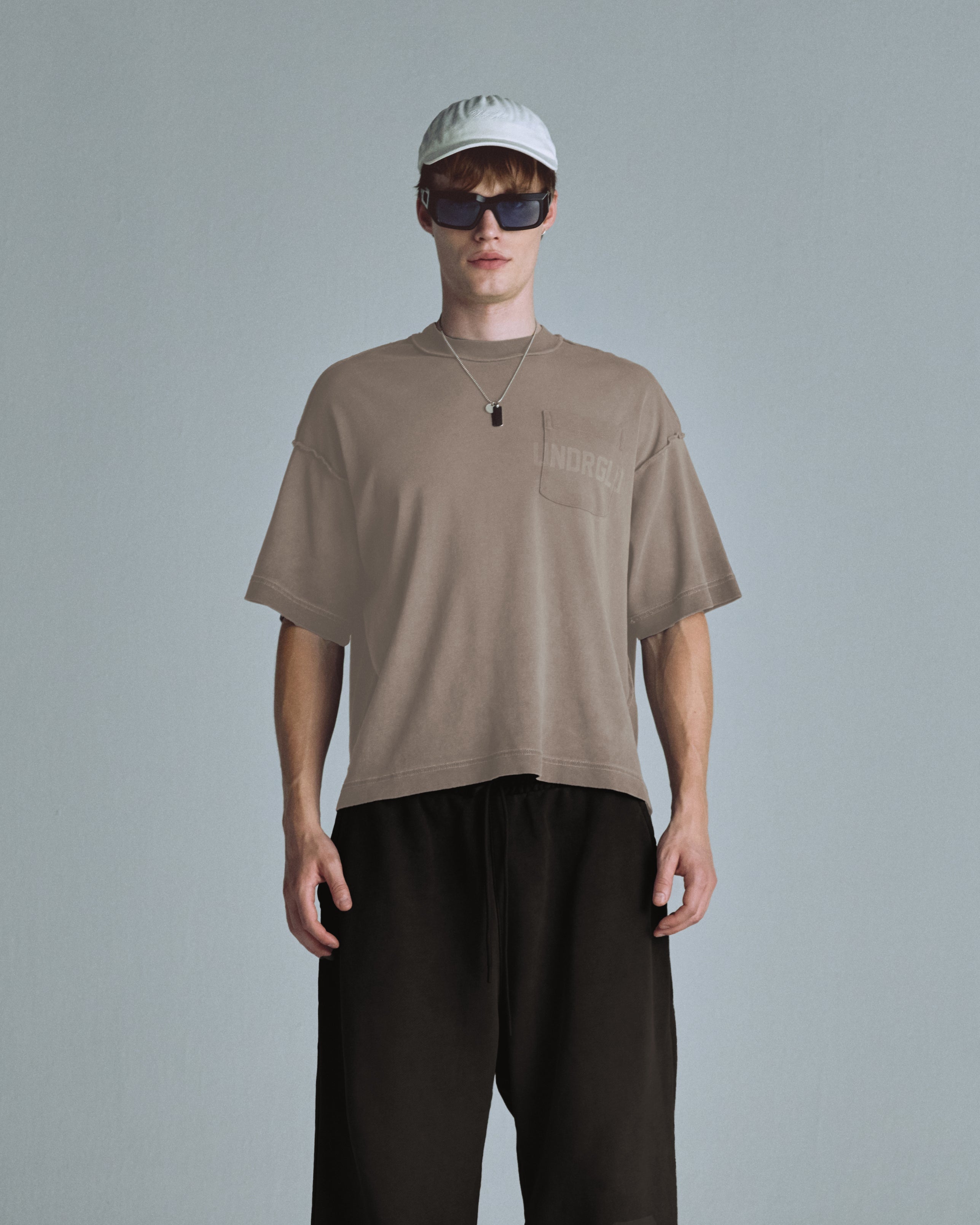 Basics UNDRGLD Boxy Fit Pocket Tshrit Light Brown