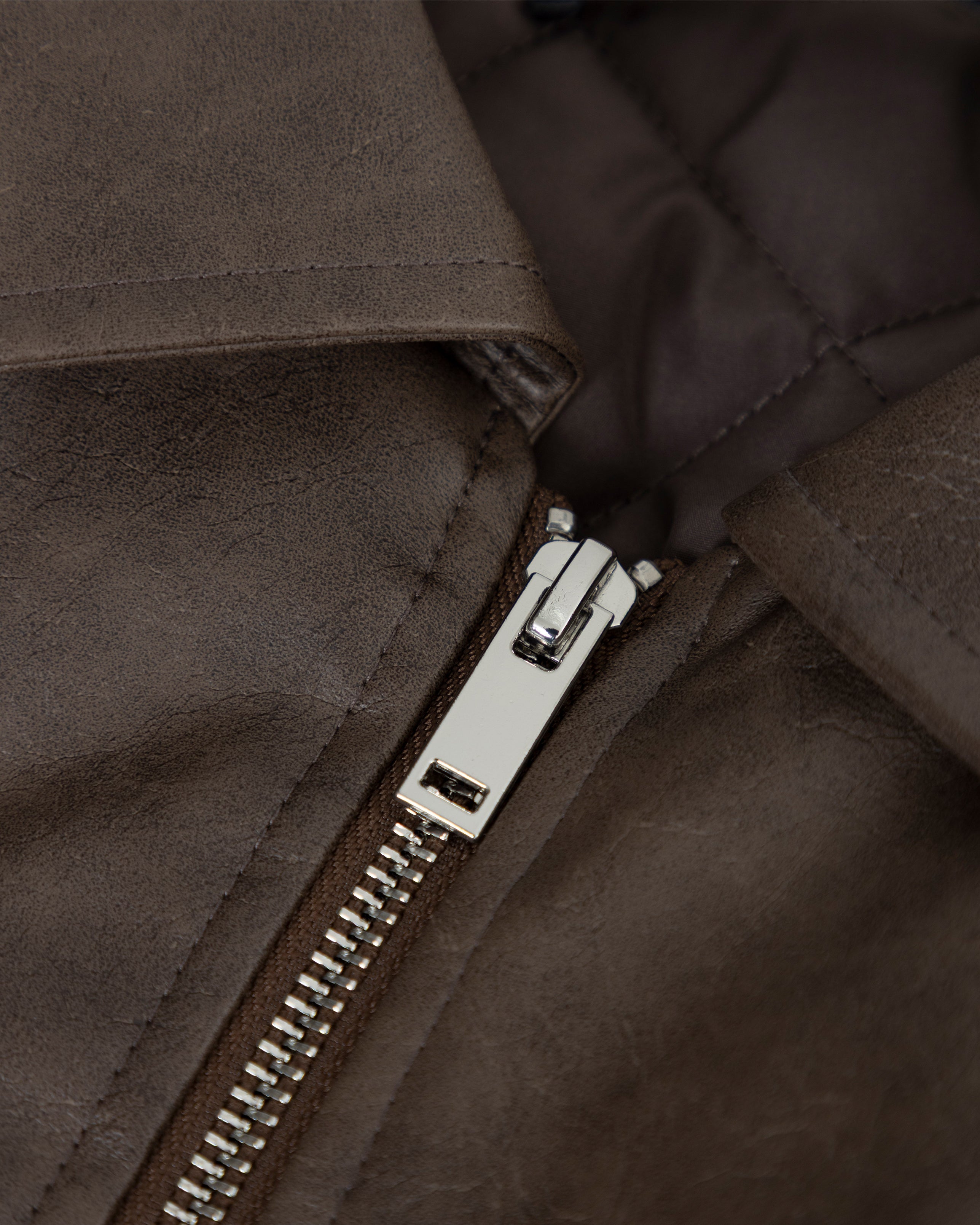 Basics Vintage Panelled Bomber Jacket Brown