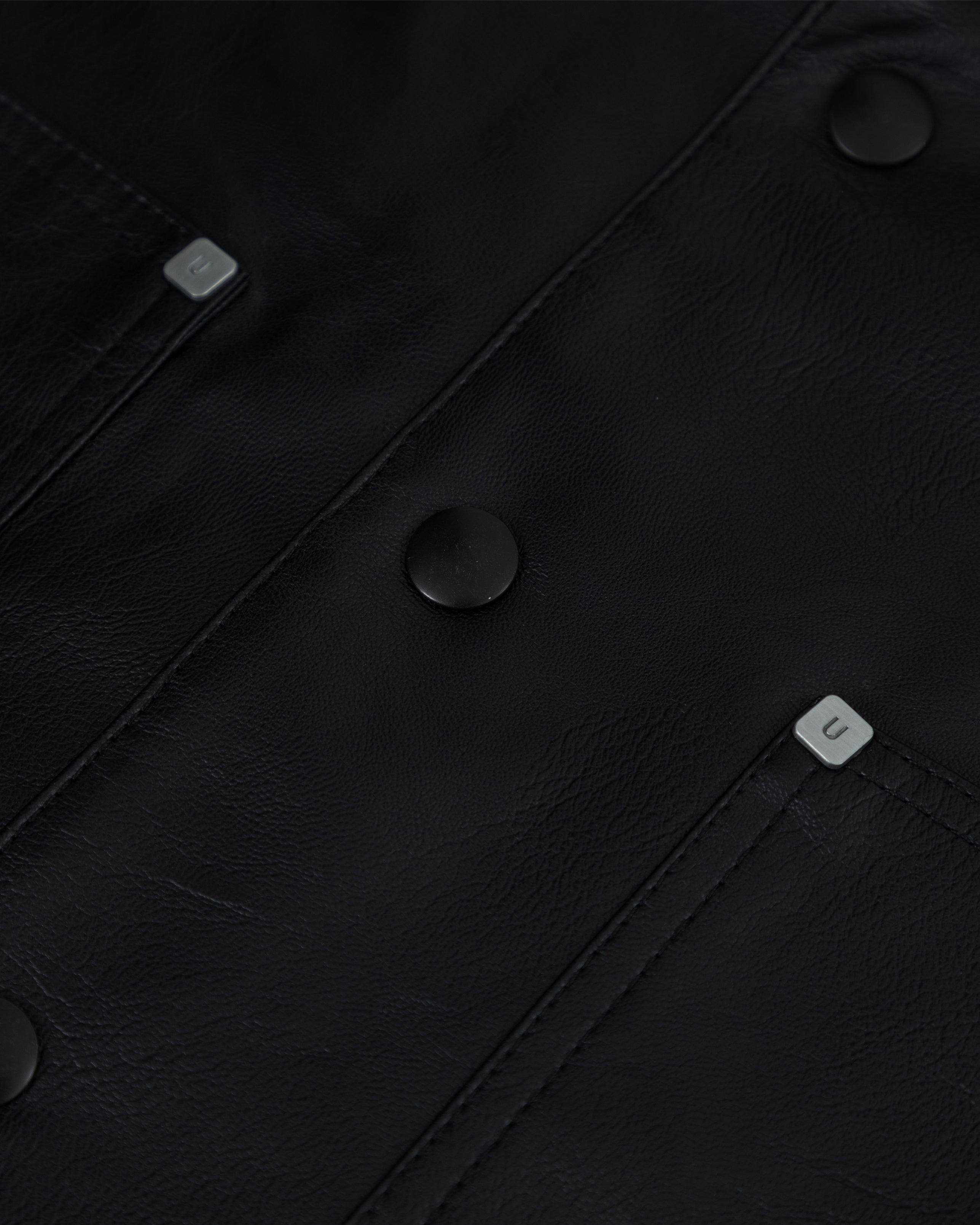 Capsule Basic Pleather Boxy Fit Shirt Black